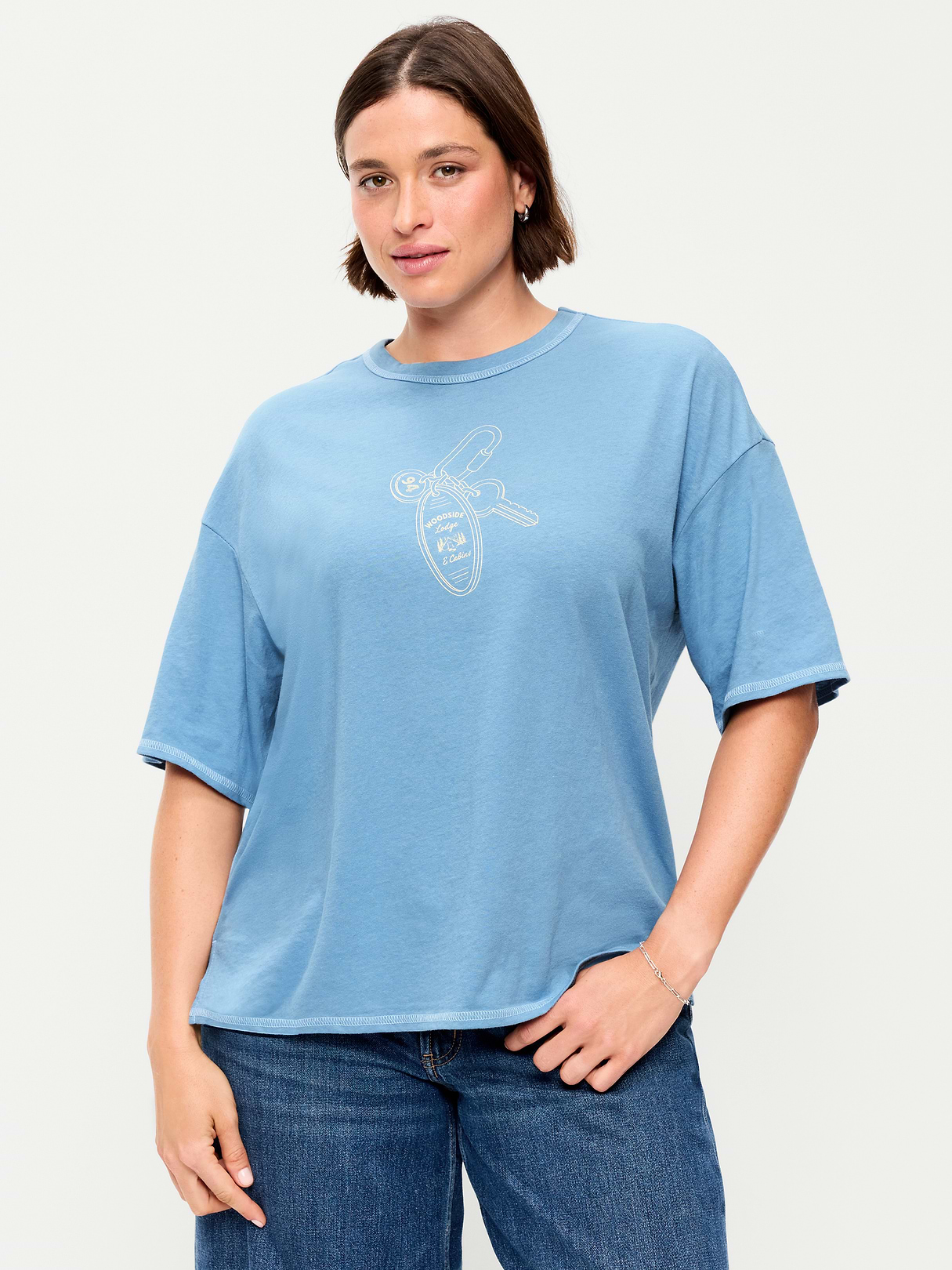 Short-Sleeve Loose Graphic T-Shirt - Naturalist Blue