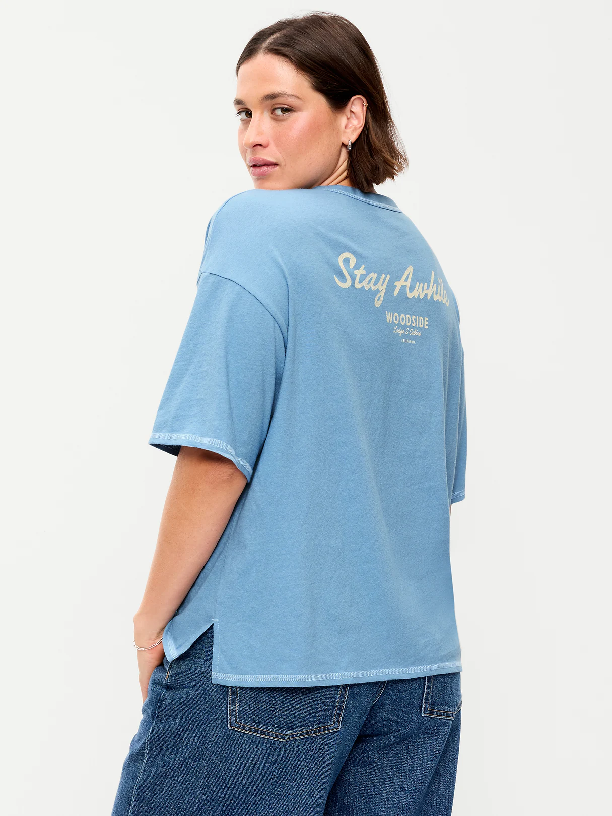 Short-Sleeve Loose Graphic T-Shirt - Naturalist Blue