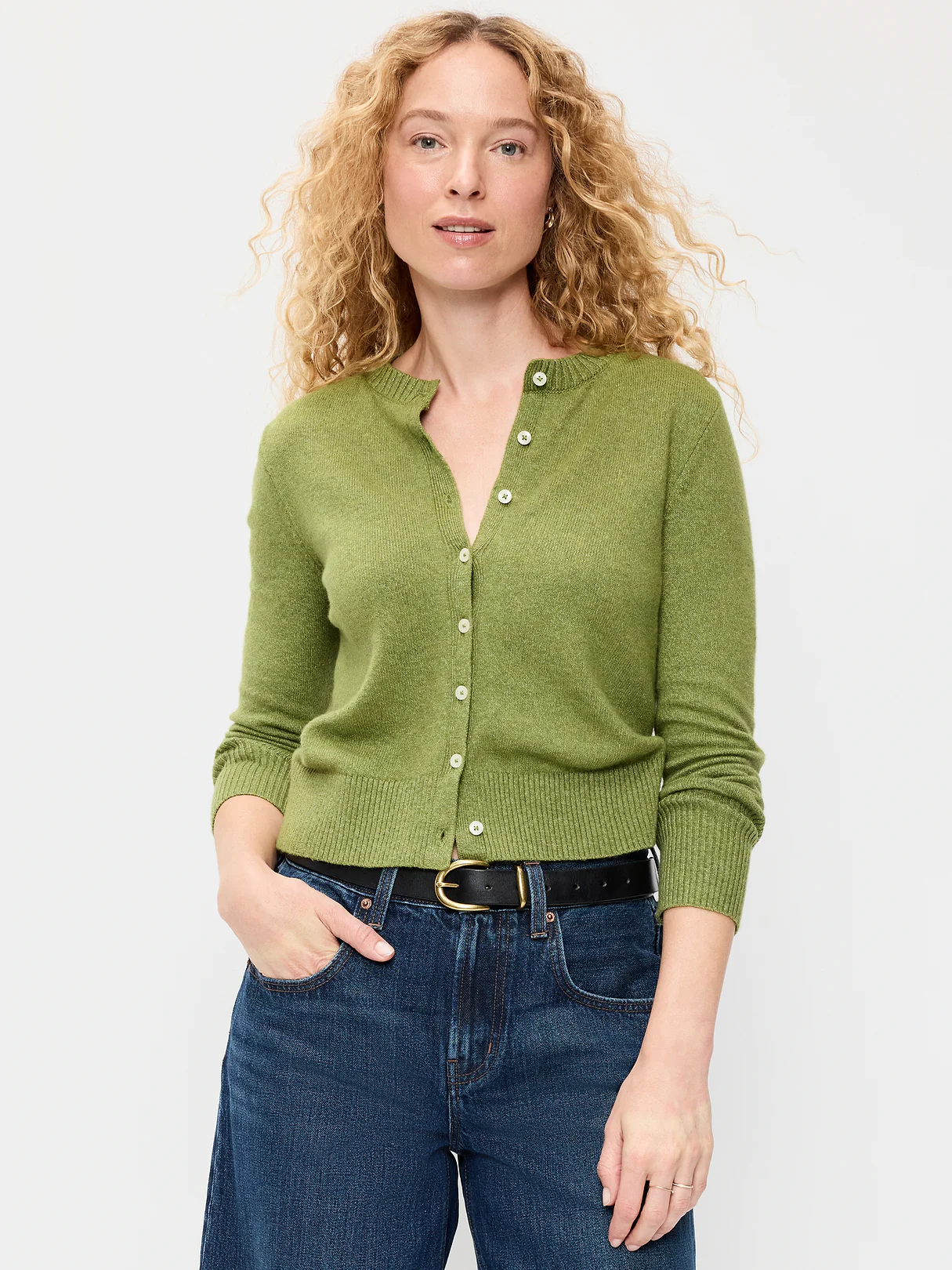 SoSoft Cropped Crew-Neck Cardigan - Alpine Tundra