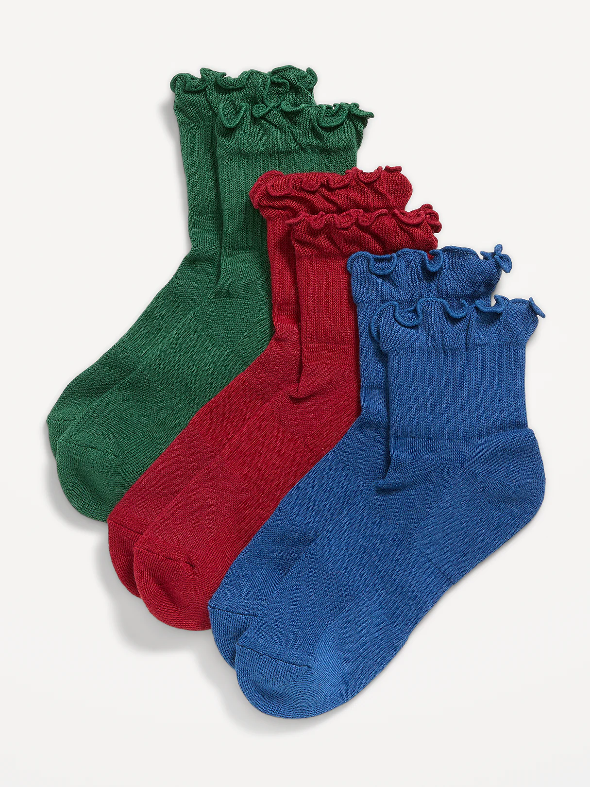 Ruffled Athletic Socks 3-Pack - Solid Performance