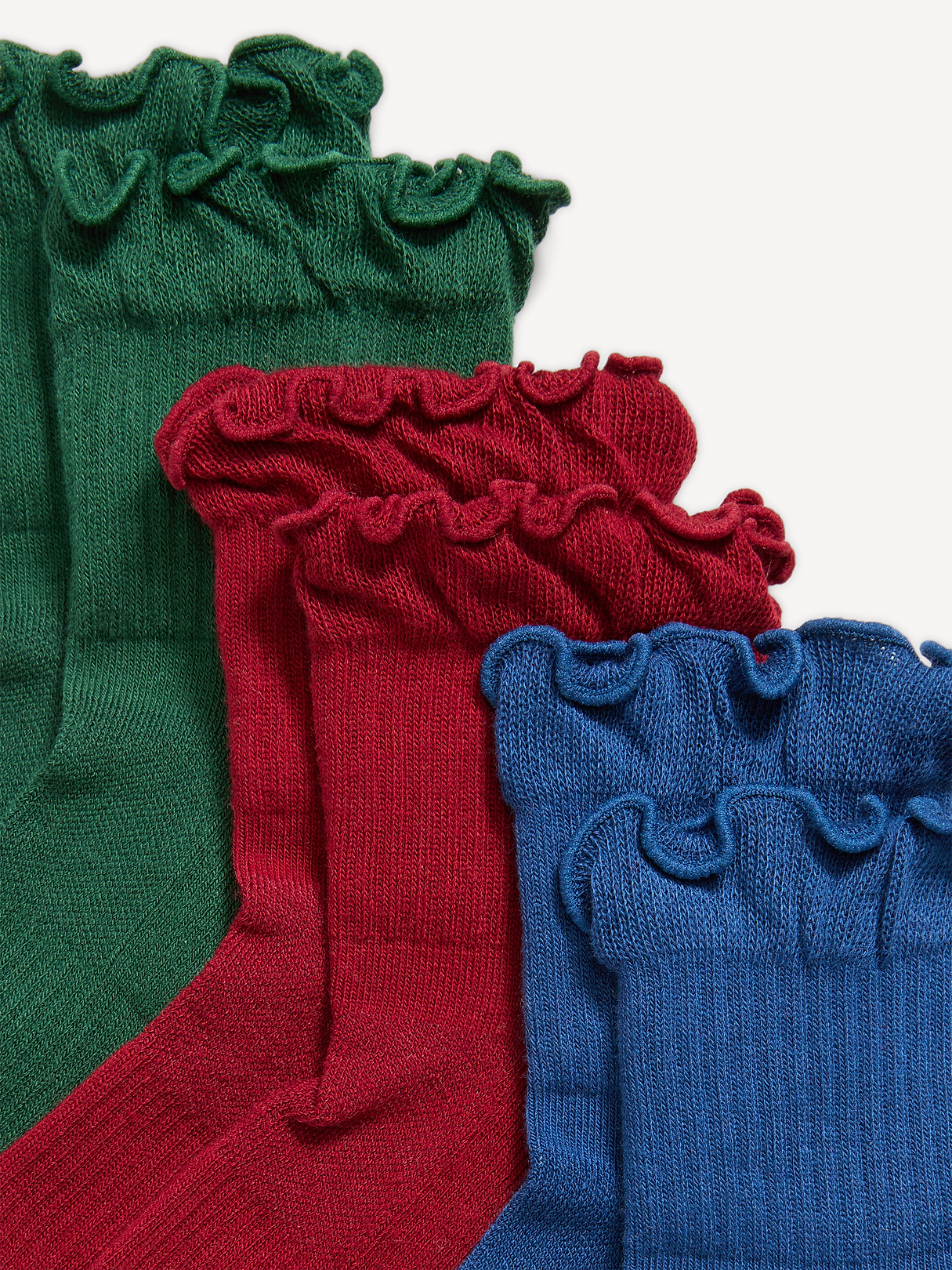Ruffled Athletic Socks 3-Pack - Solid Performance