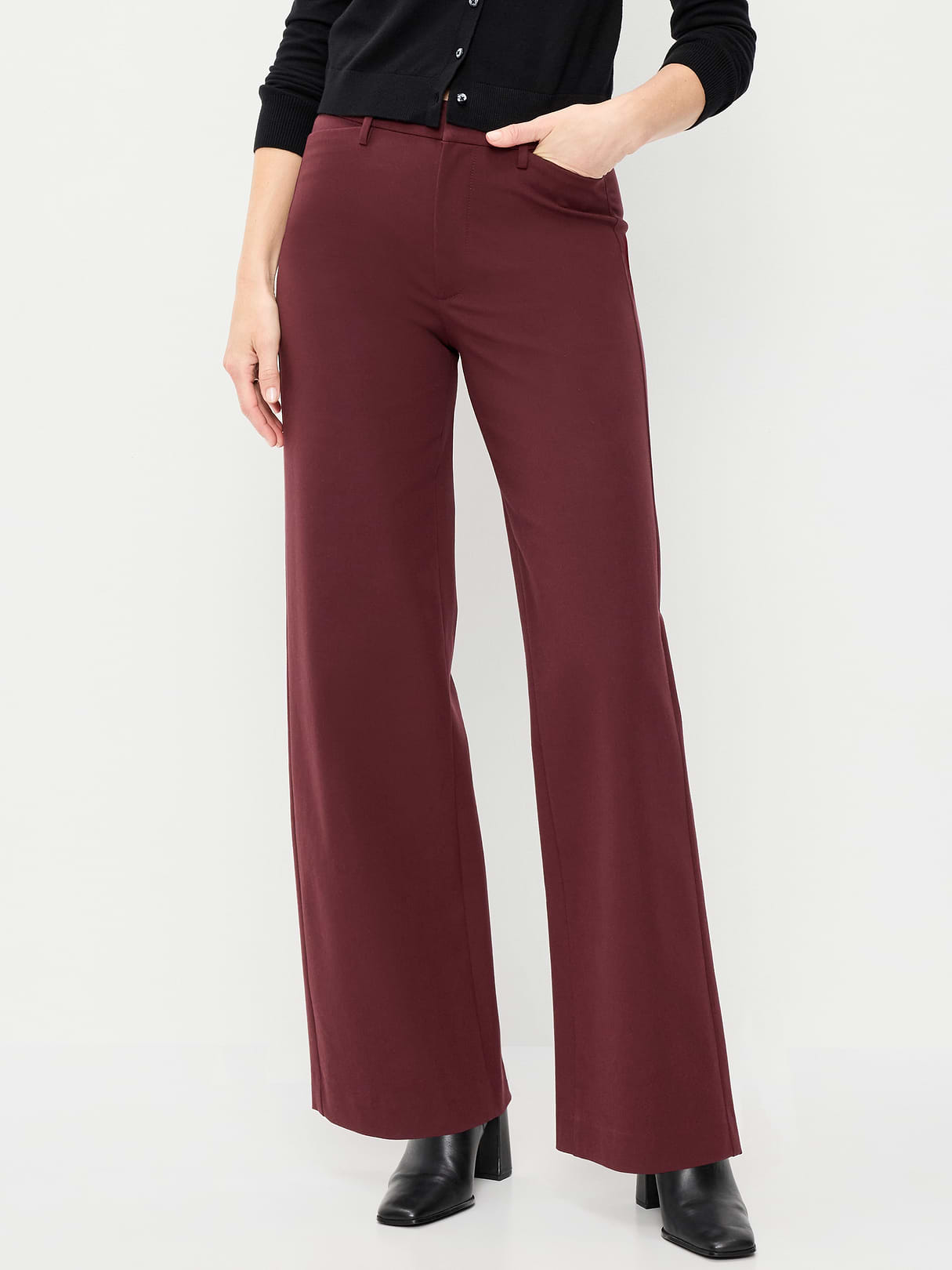 High-Waisted Pull-On Pixie Wide Leg Pants - Raisin Arizona