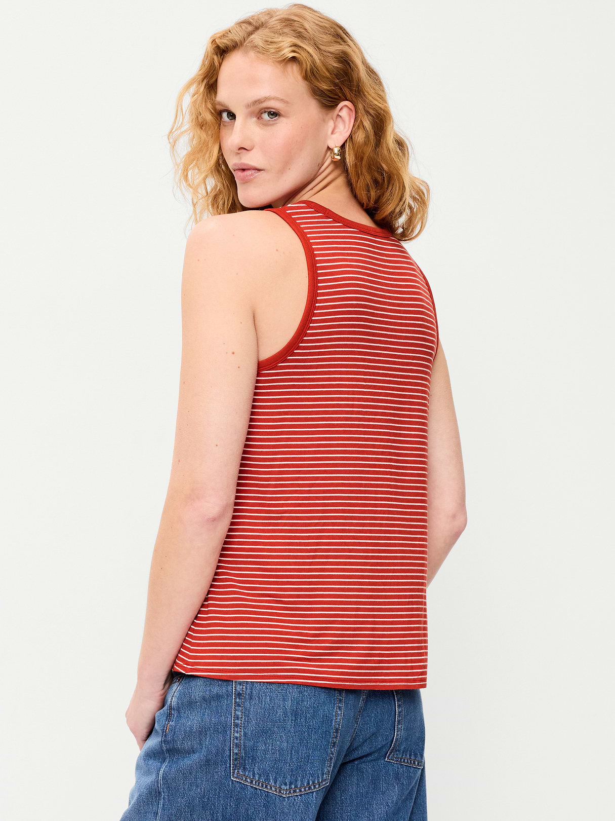 Luxe Sleeveless Top - Red Stripe