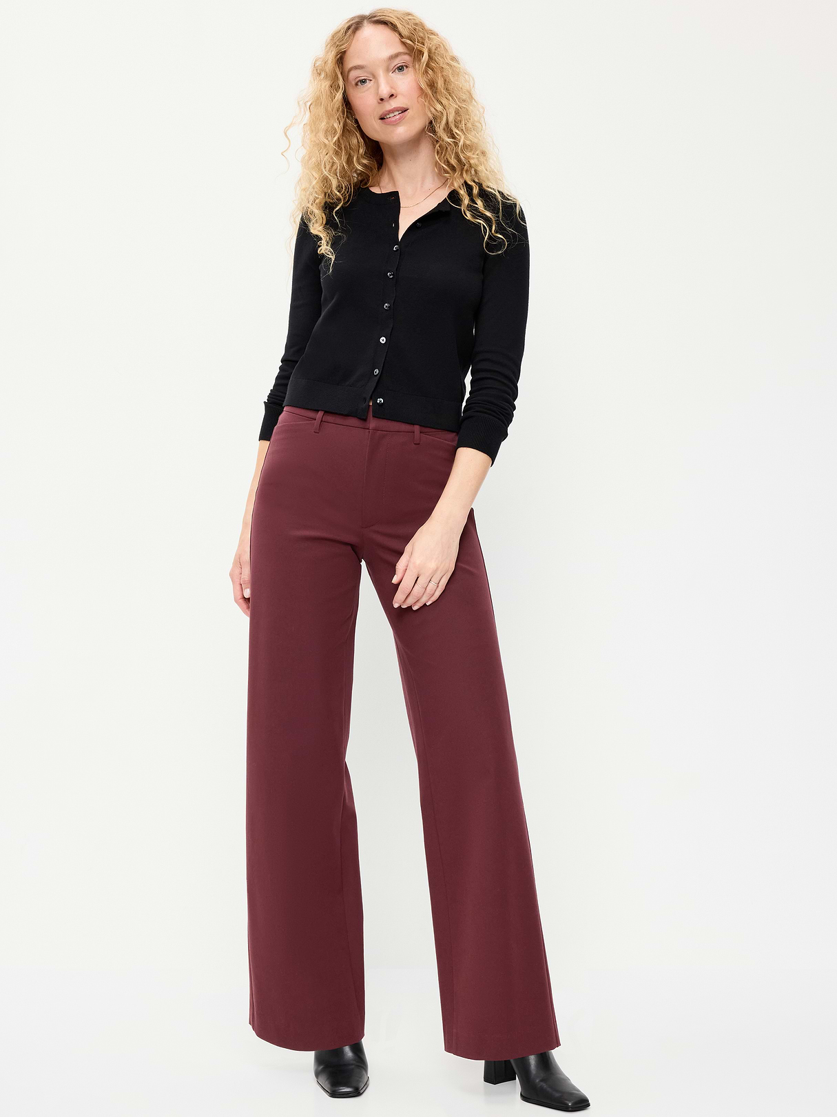 High-Waisted Pull-On Pixie Wide Leg Pants - Raisin Arizona