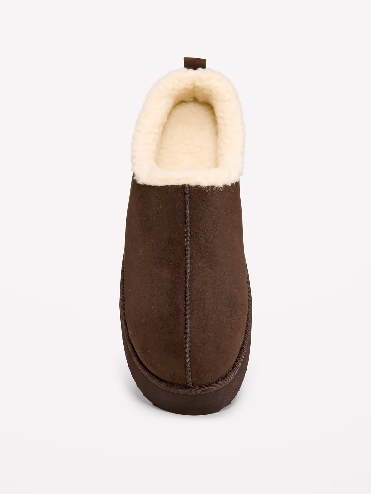 Faux-Suede Platform Mule Clogs for Women - Black Coffee
