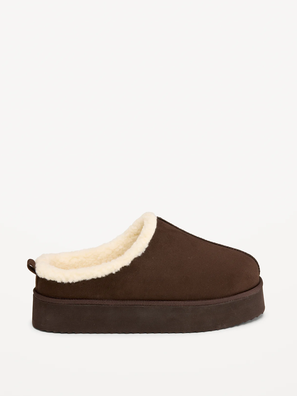 Faux-Suede Platform Mule Clogs for Women - Black Coffee