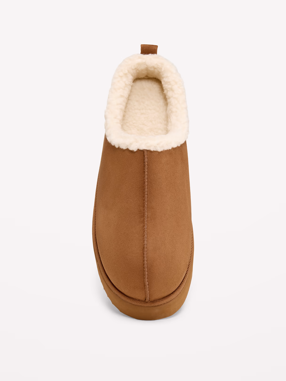 Faux-Suede Platform Mule Clogs for Women - Chestnut