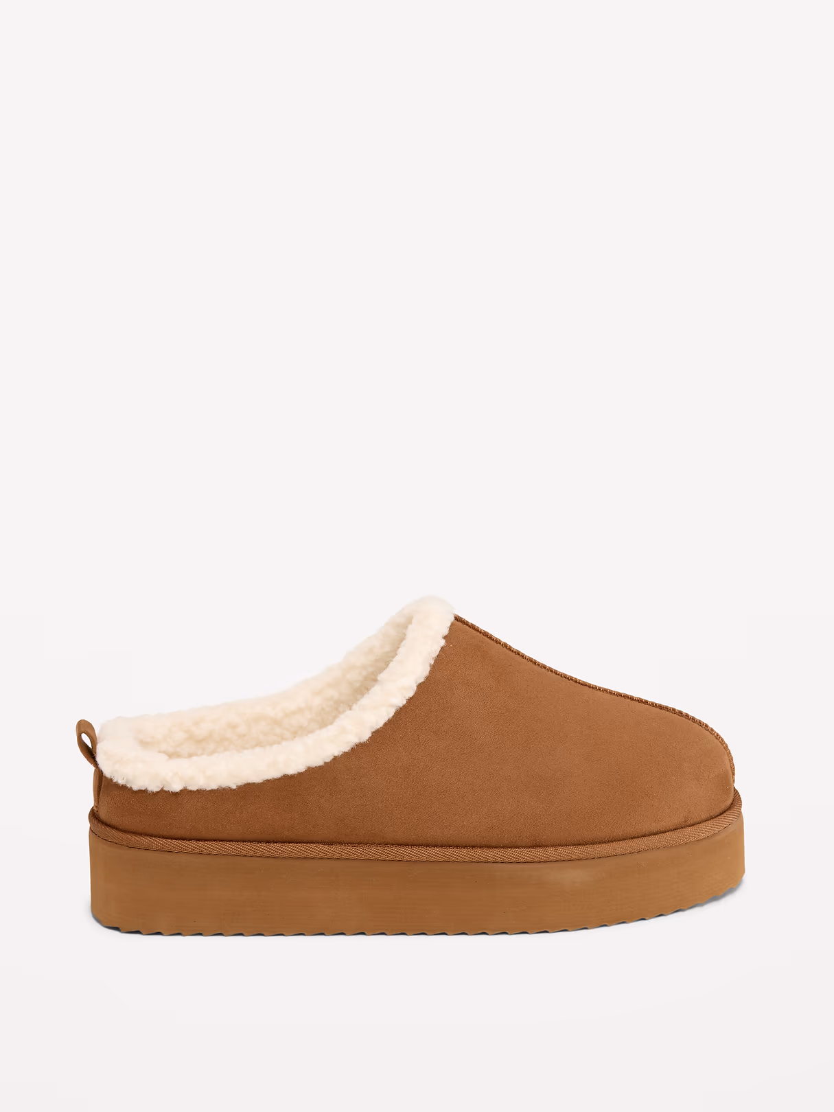 Faux-Suede Platform Mule Clogs for Women - Chestnut