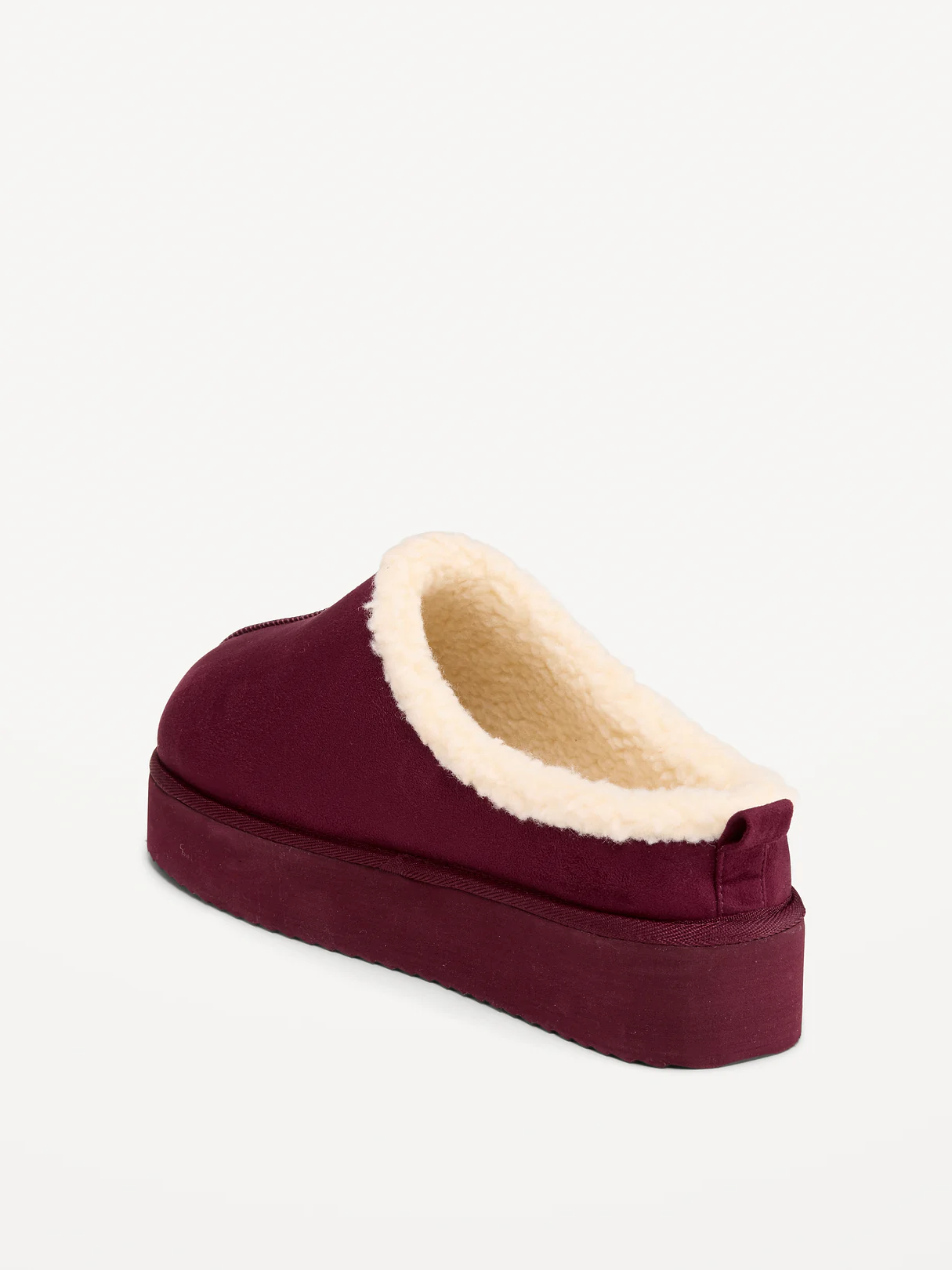 Faux-Suede Platform Mule Clogs for Women - Goji Berry