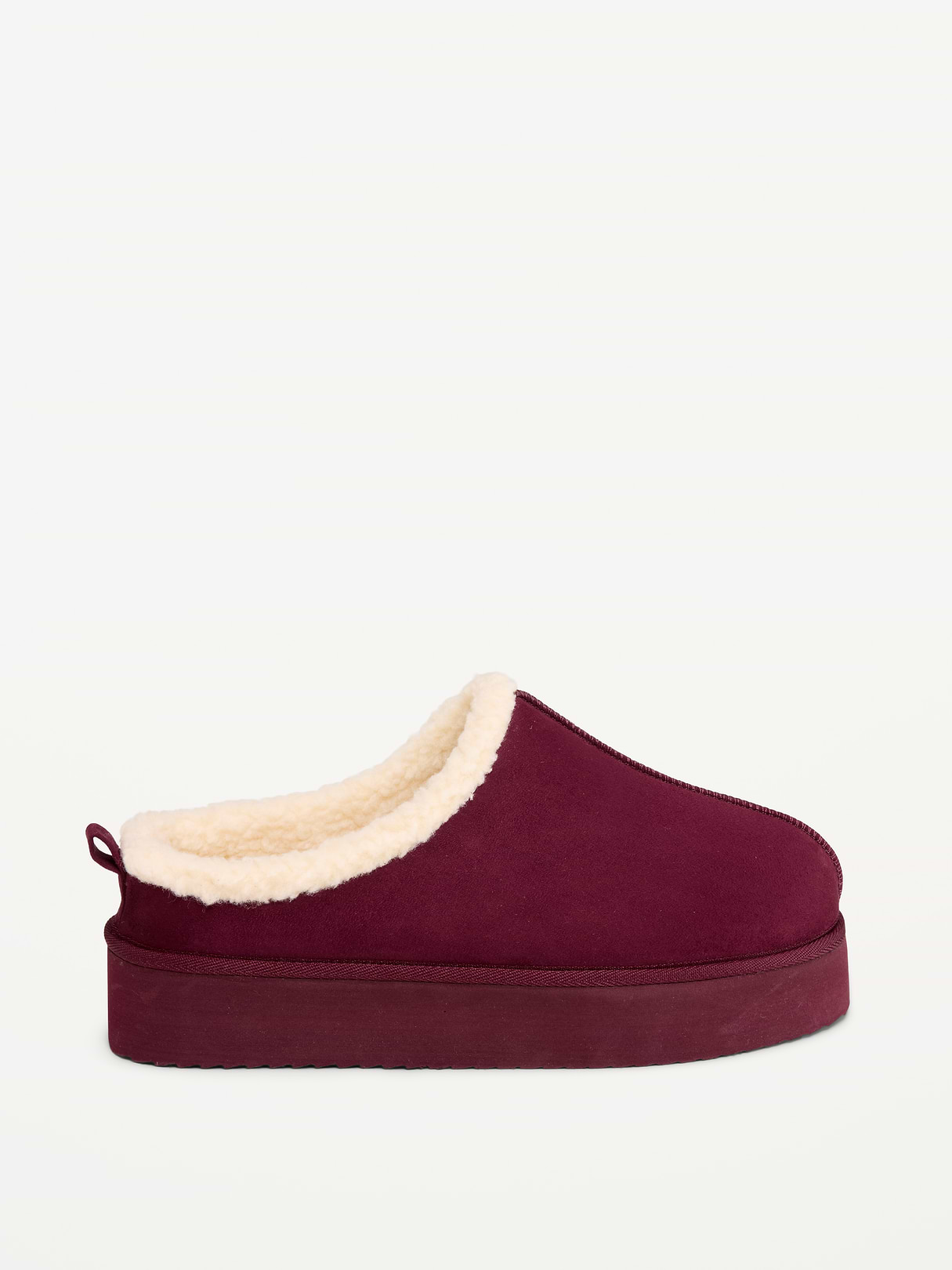 Faux-Suede Platform Mule Clogs for Women - Goji Berry