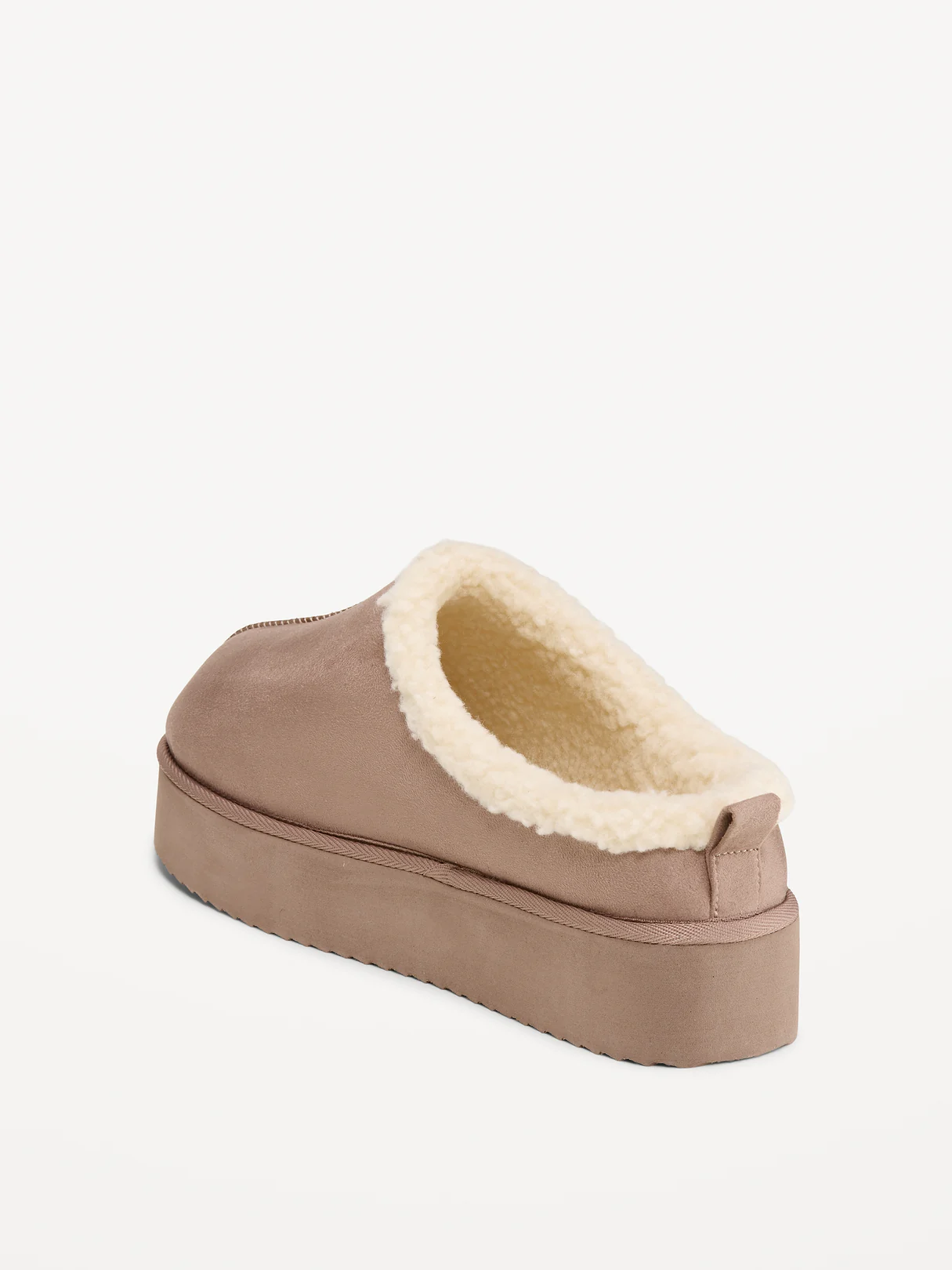 Faux-Suede Platform Mule Clogs for Women - Dusted Chocolate