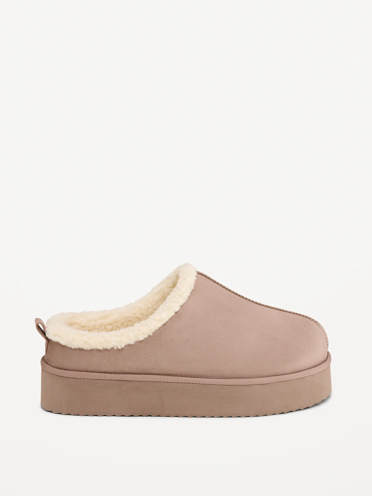 Faux-Suede Platform Mule Clogs for Women - Dusted Chocolate