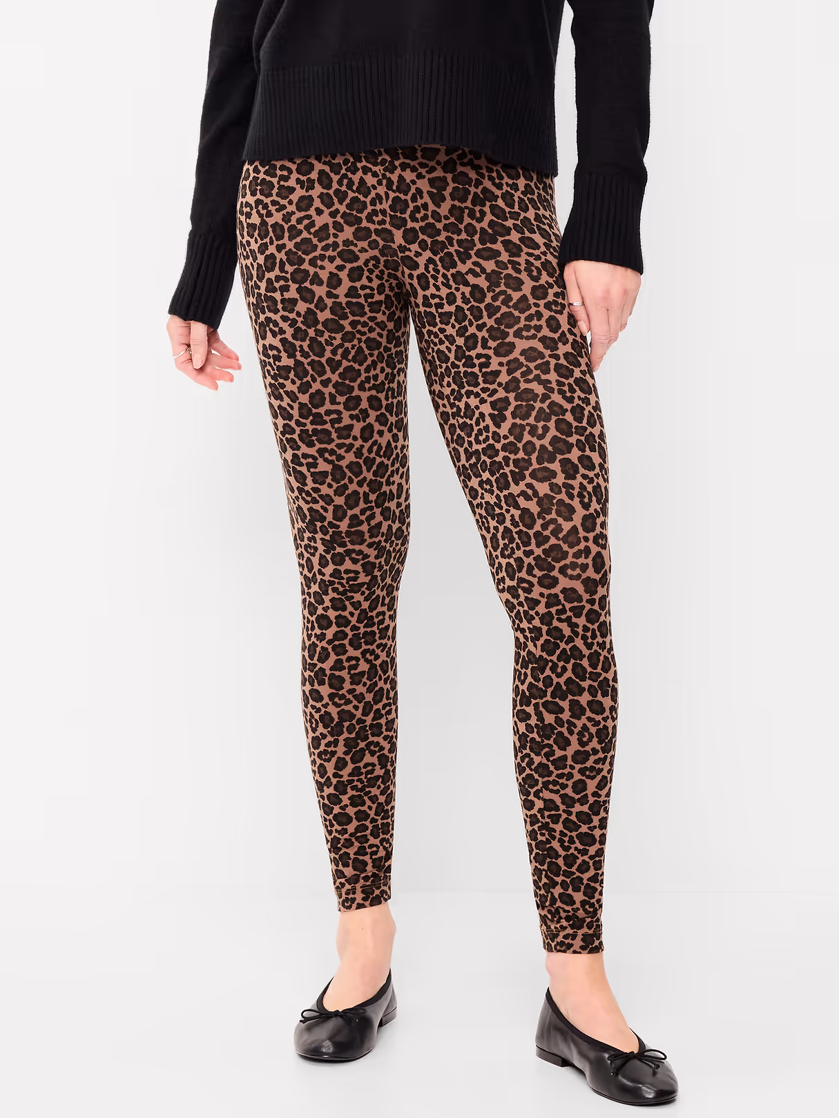 High-Waisted Fashion Layering Leggings 3-Pack - Cheetah Brown
