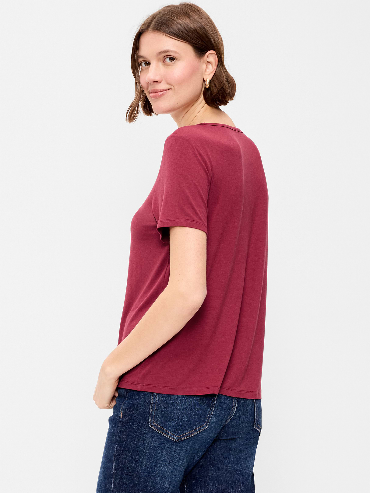 Luxe Crew-Neck T-Shirt - Red Velvet