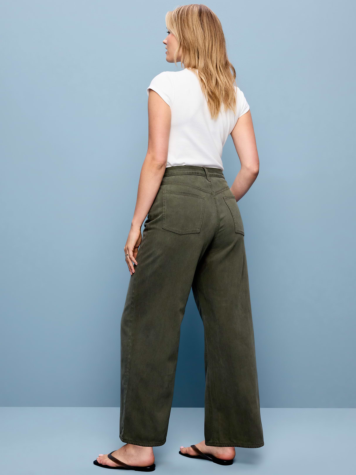 High-Waisted Baggy Wide-Leg Jeans - Forest Tapestry