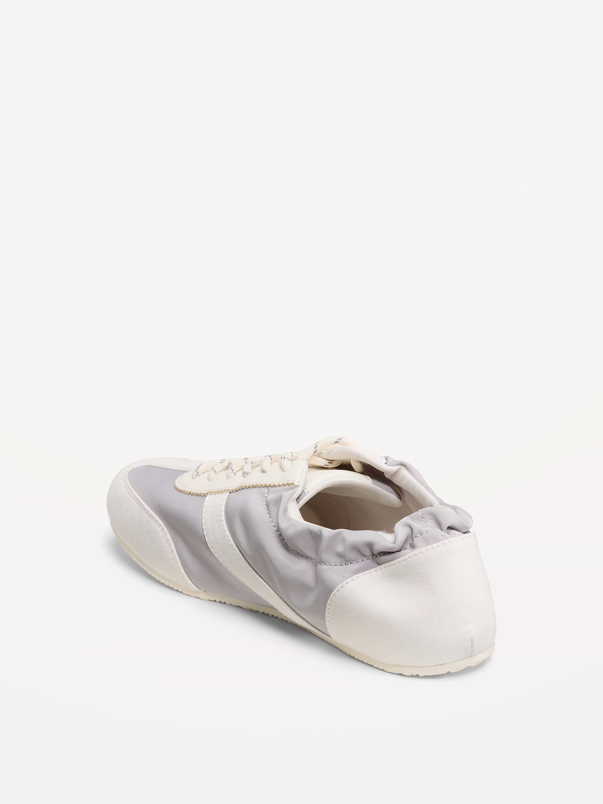 Ruched Lace-Up Sneakers for Women - Magnolia