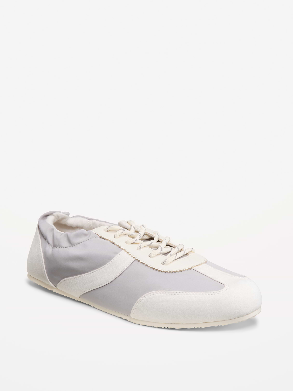 Ruched Lace-Up Sneakers for Women - Magnolia