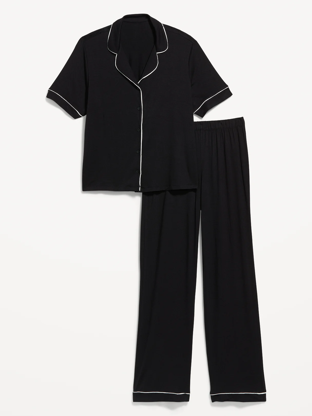 Sunday Sleep Knit Jersey Pant Set - Black Jack