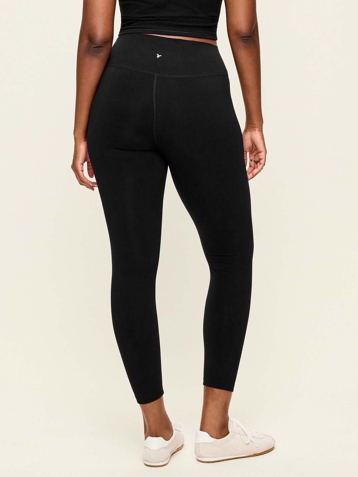High-Waisted PowerChill 7/8 Cotton Leggings - Black Jack