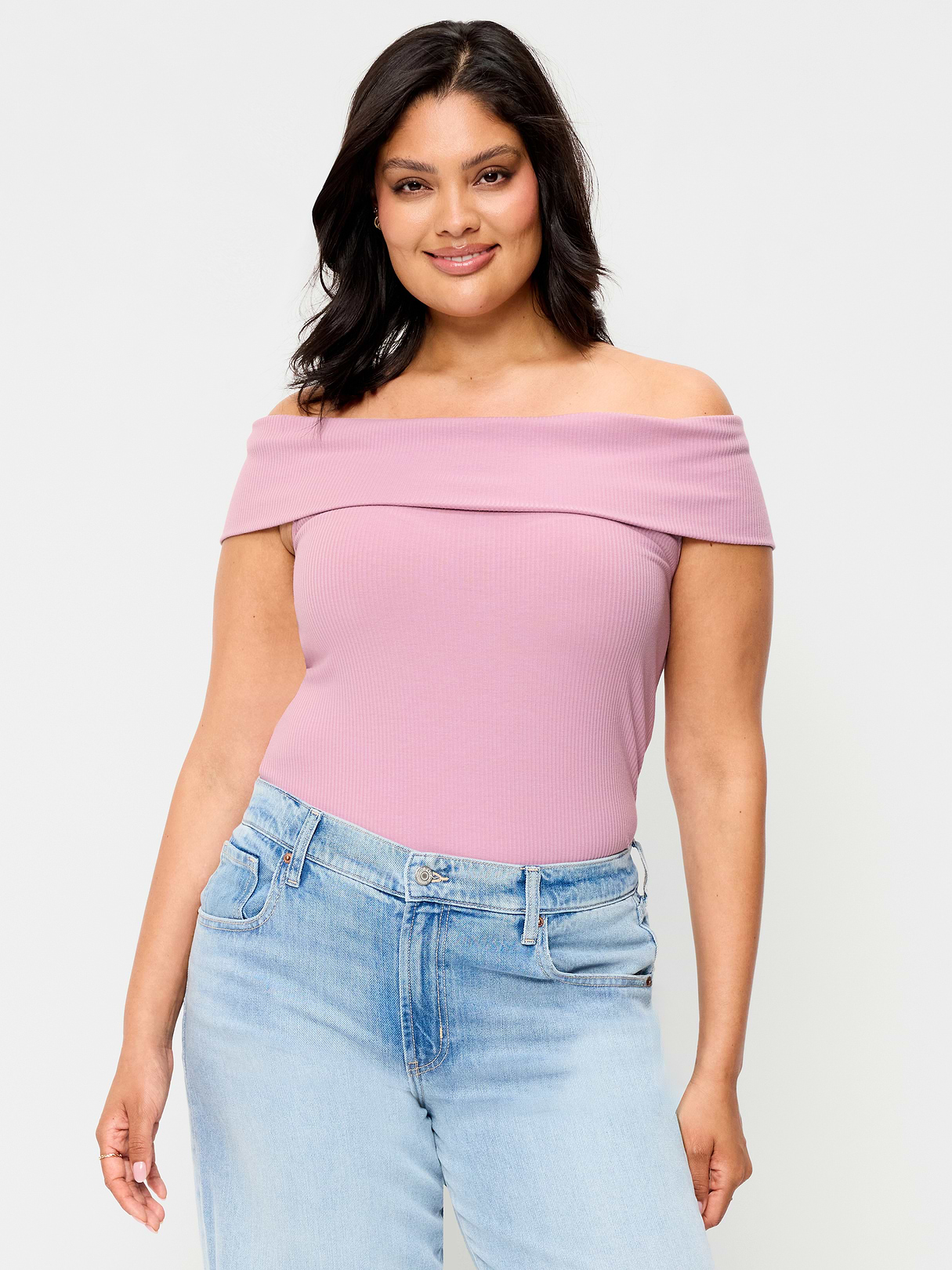 Off-The-Shoulder Fitted Top - Rose Dawn
