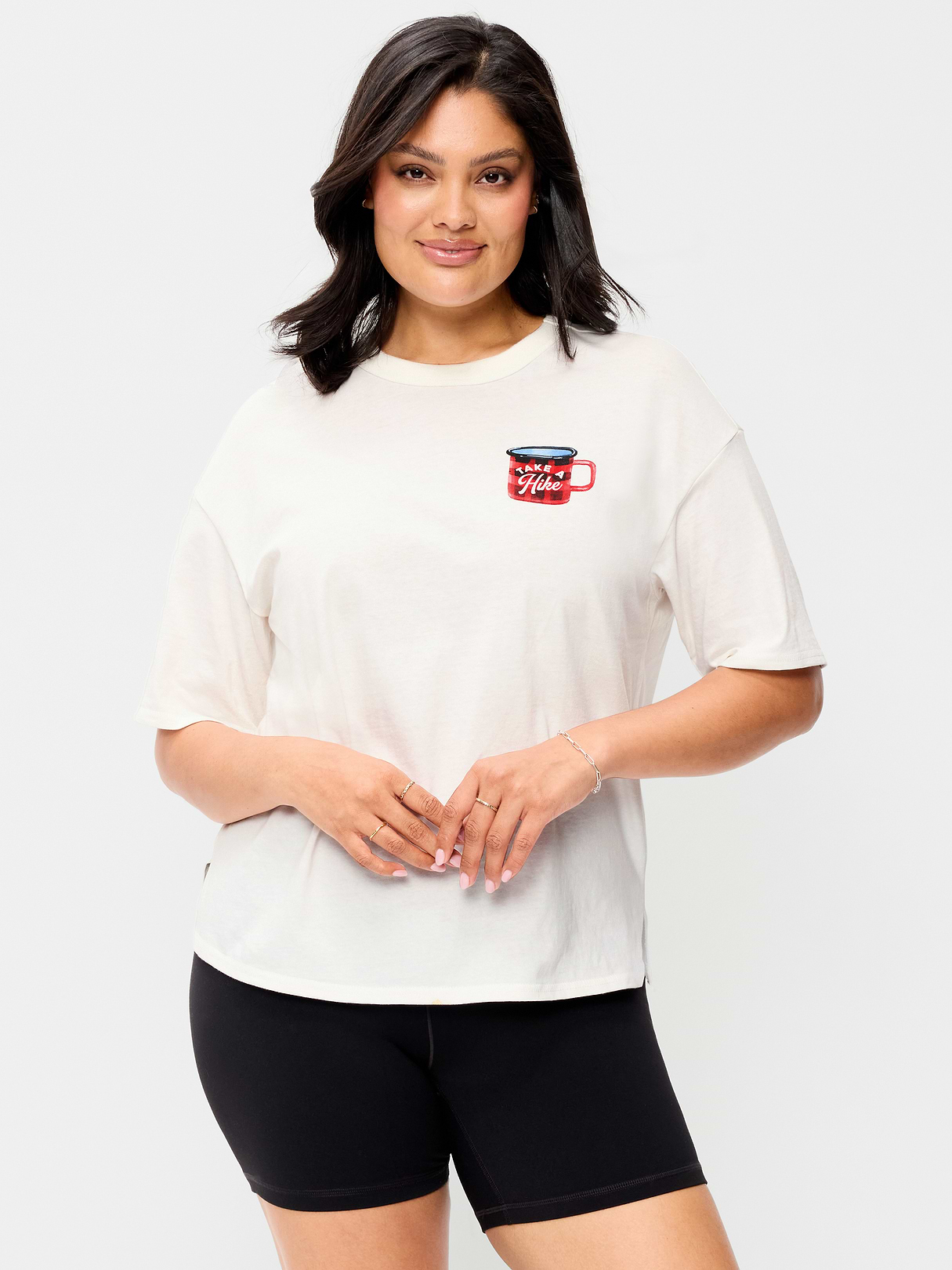 Short-Sleeve Loose Graphic T-Shirt - Sea Salt