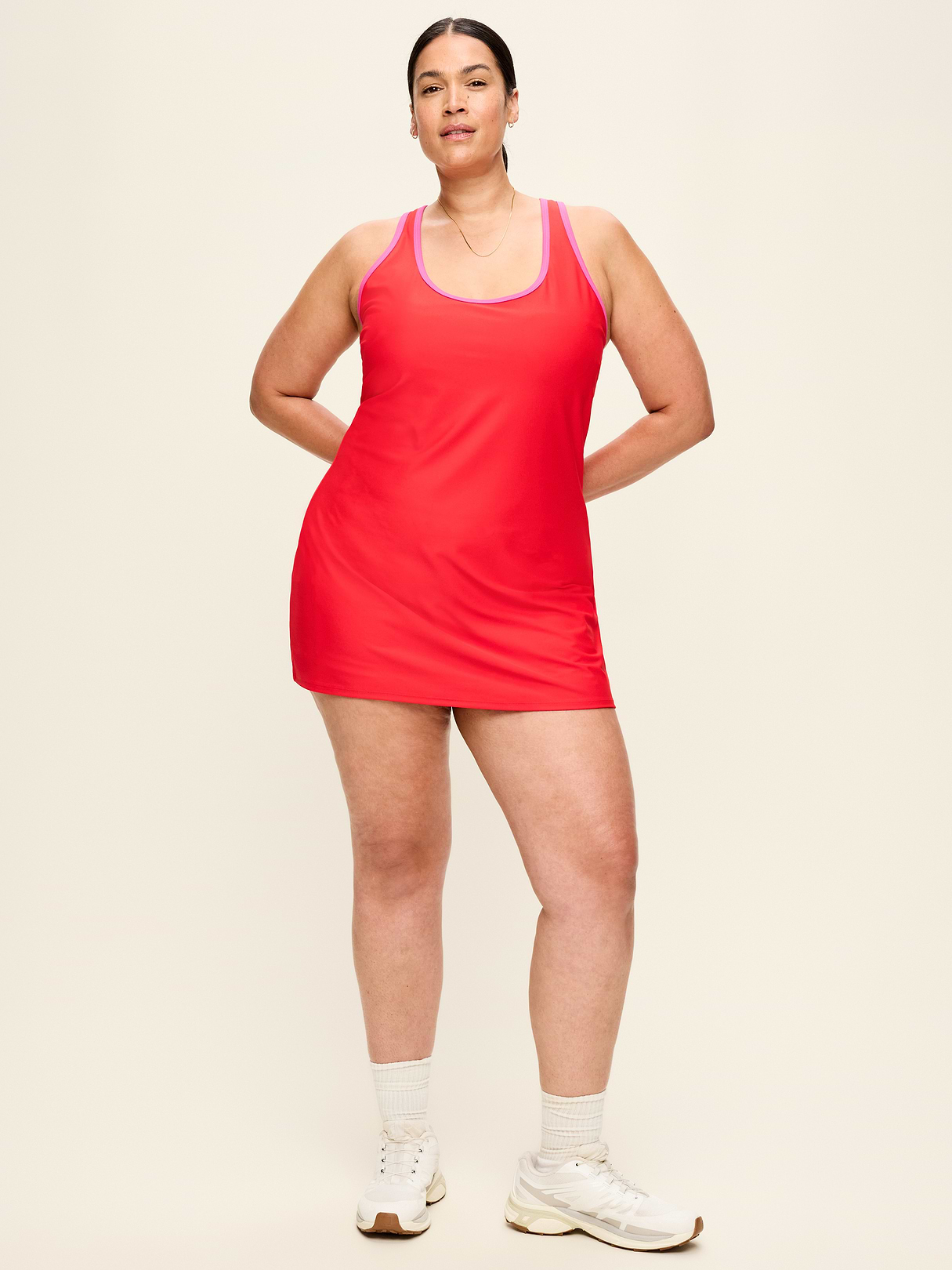 PowerSoft Keyhole Athletic Dress - Bold Red