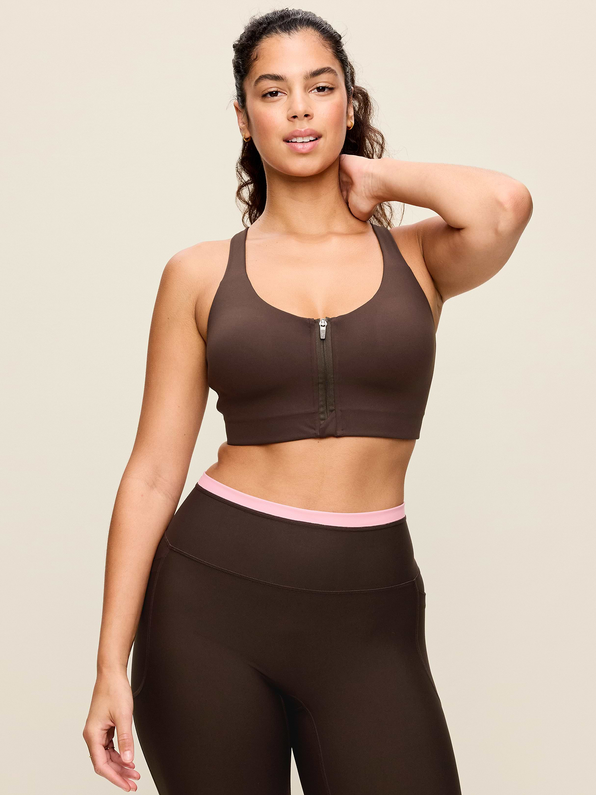 High Support PowerSoft Sports Bra - Black Coffee