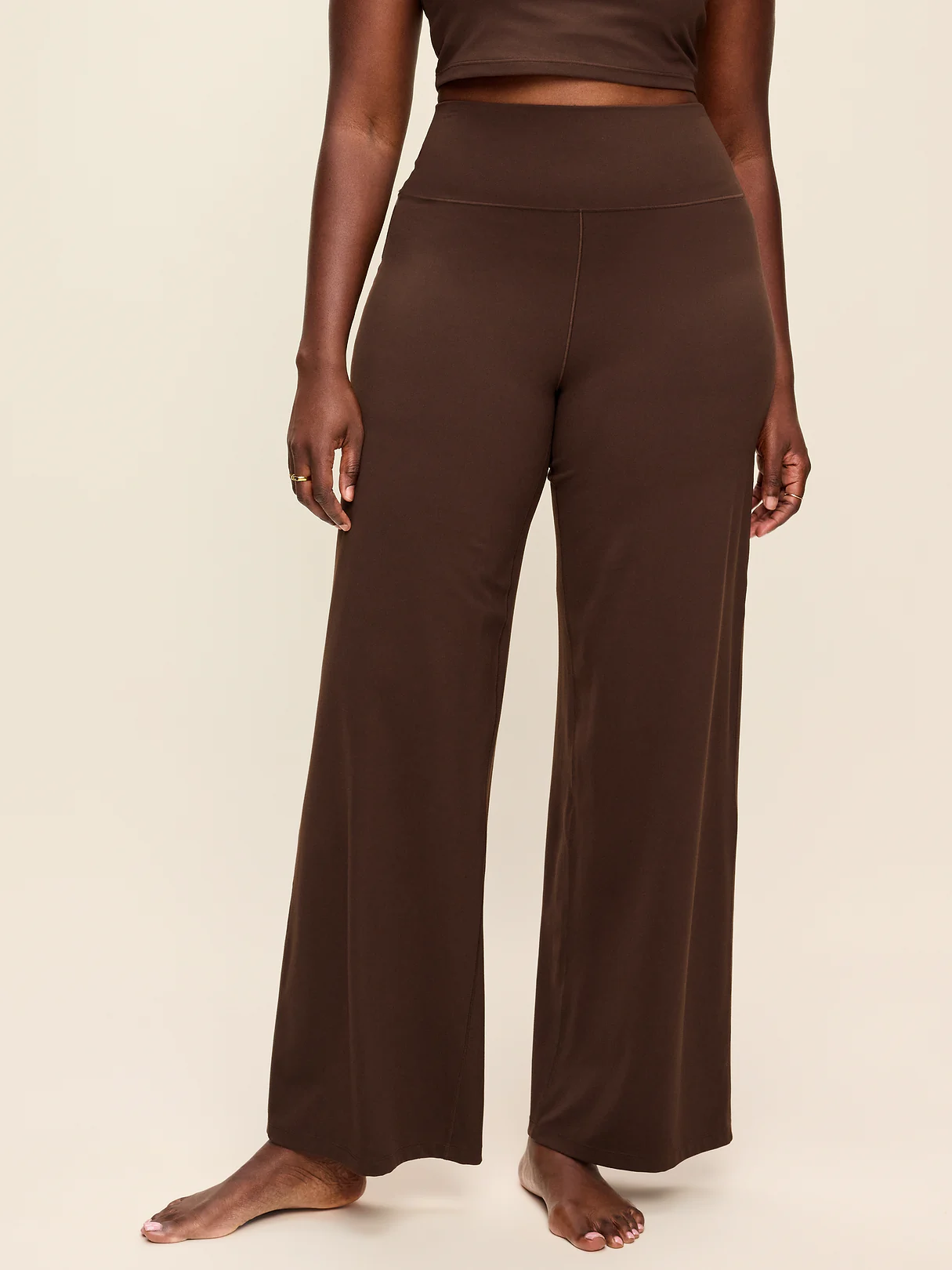 High-Waisted StudioSmooth Wide-Leg Pants - Black Coffee