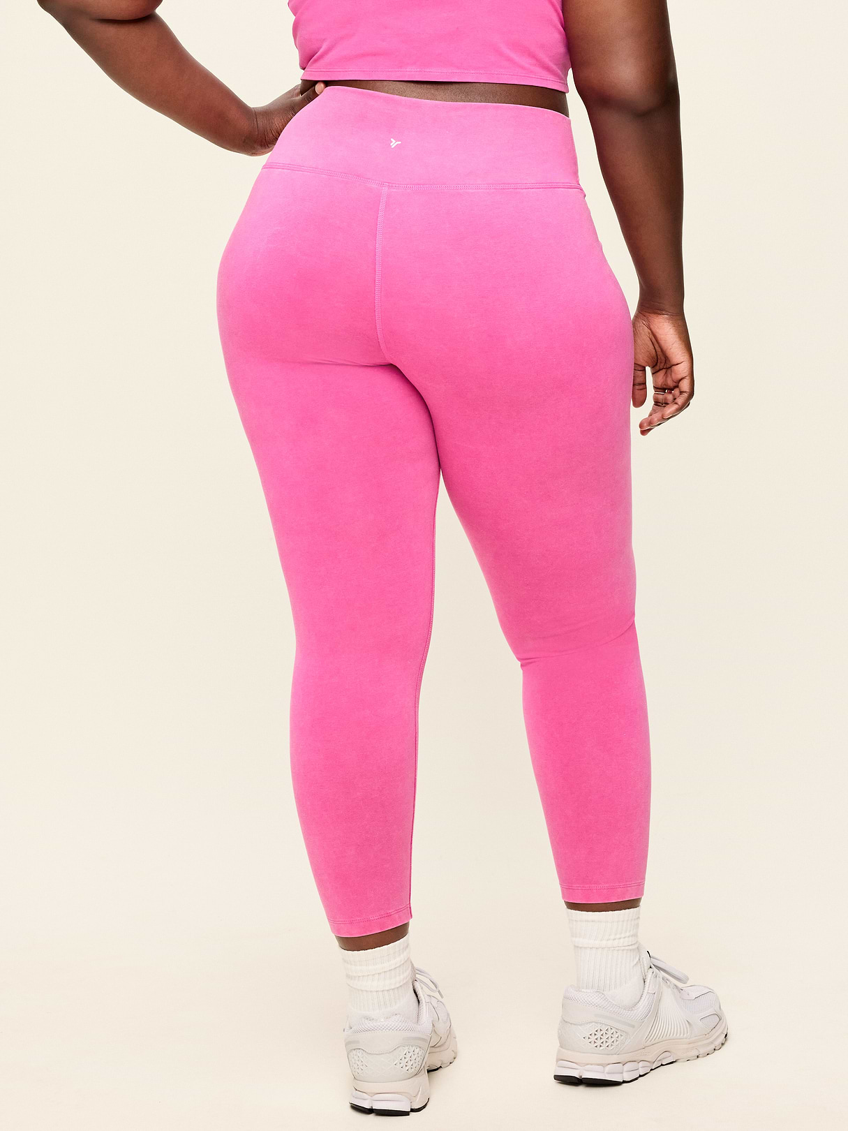 High-Waisted PowerChill 7/8 Cotton Leggings - Dragon Fruit (Washed)