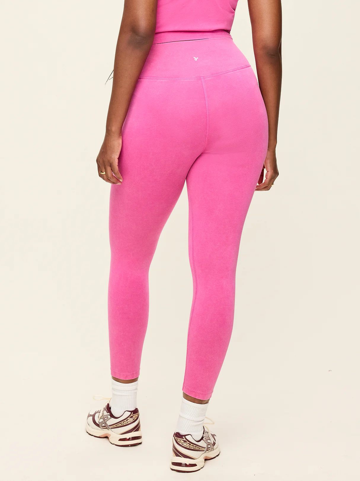 High-Waisted PowerChill 7/8 Cotton Leggings - Dragon Fruit (Washed)