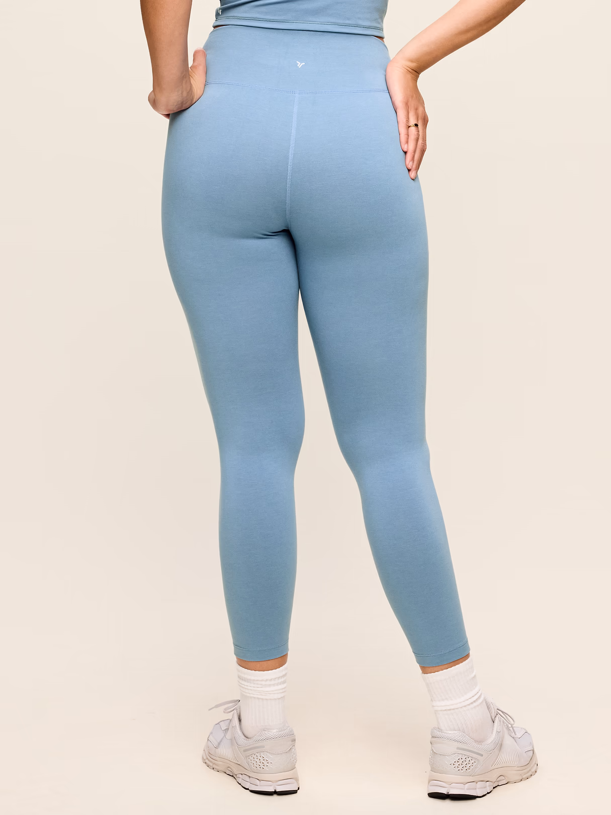 High-Waisted PowerChill 7/8 Cotton Leggings - Naturalist Blue