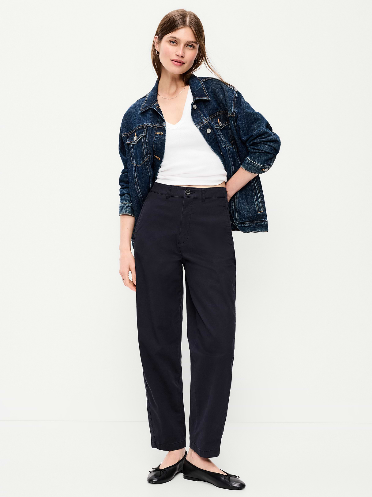High-Waisted OGC Chino Tapered Straight Pants - Navy Captain