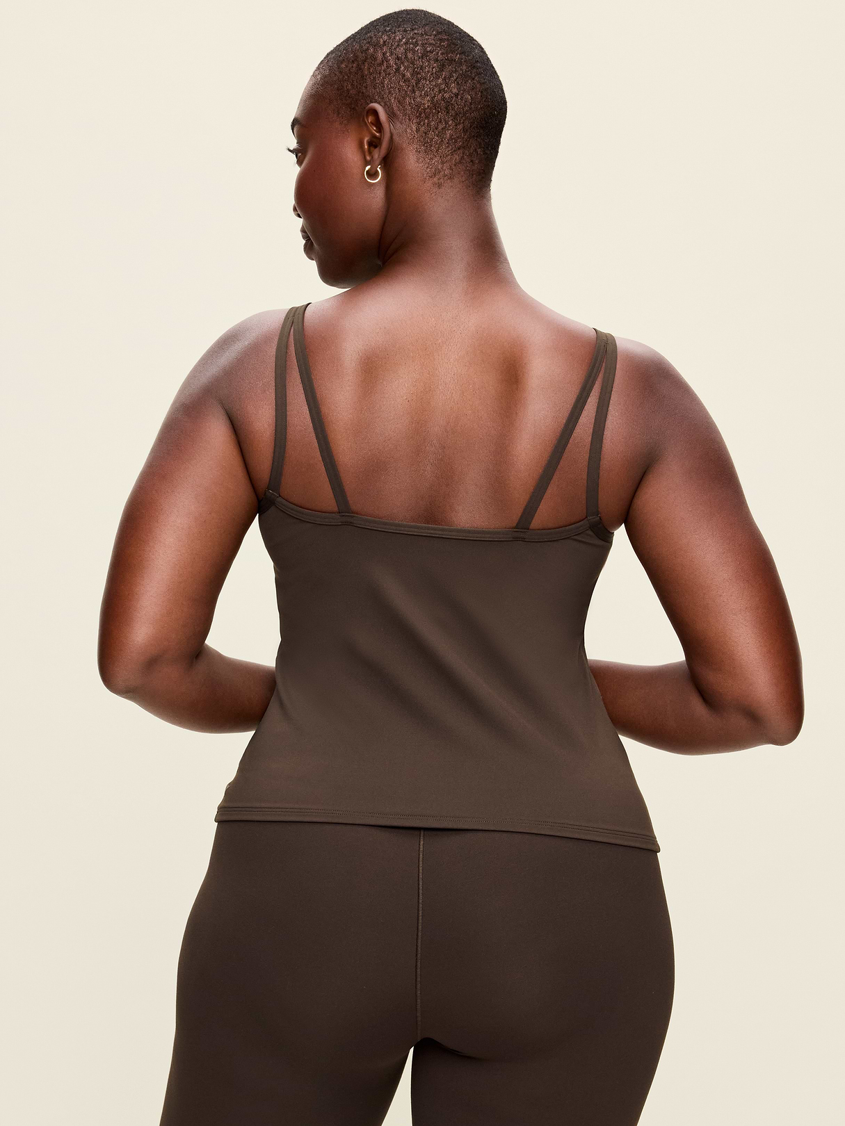 StudioSmooth Strappy Light Support Top - Black Coffee