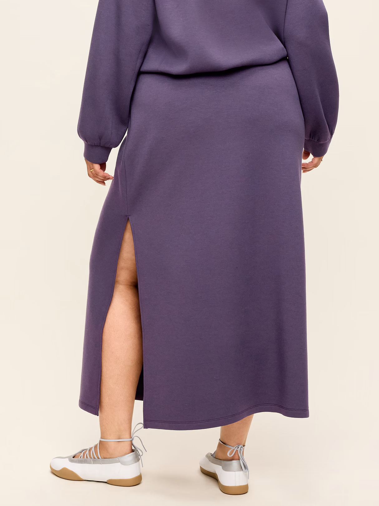 High-Waisted Bounce Fleece Maxi Skirt - Nebula