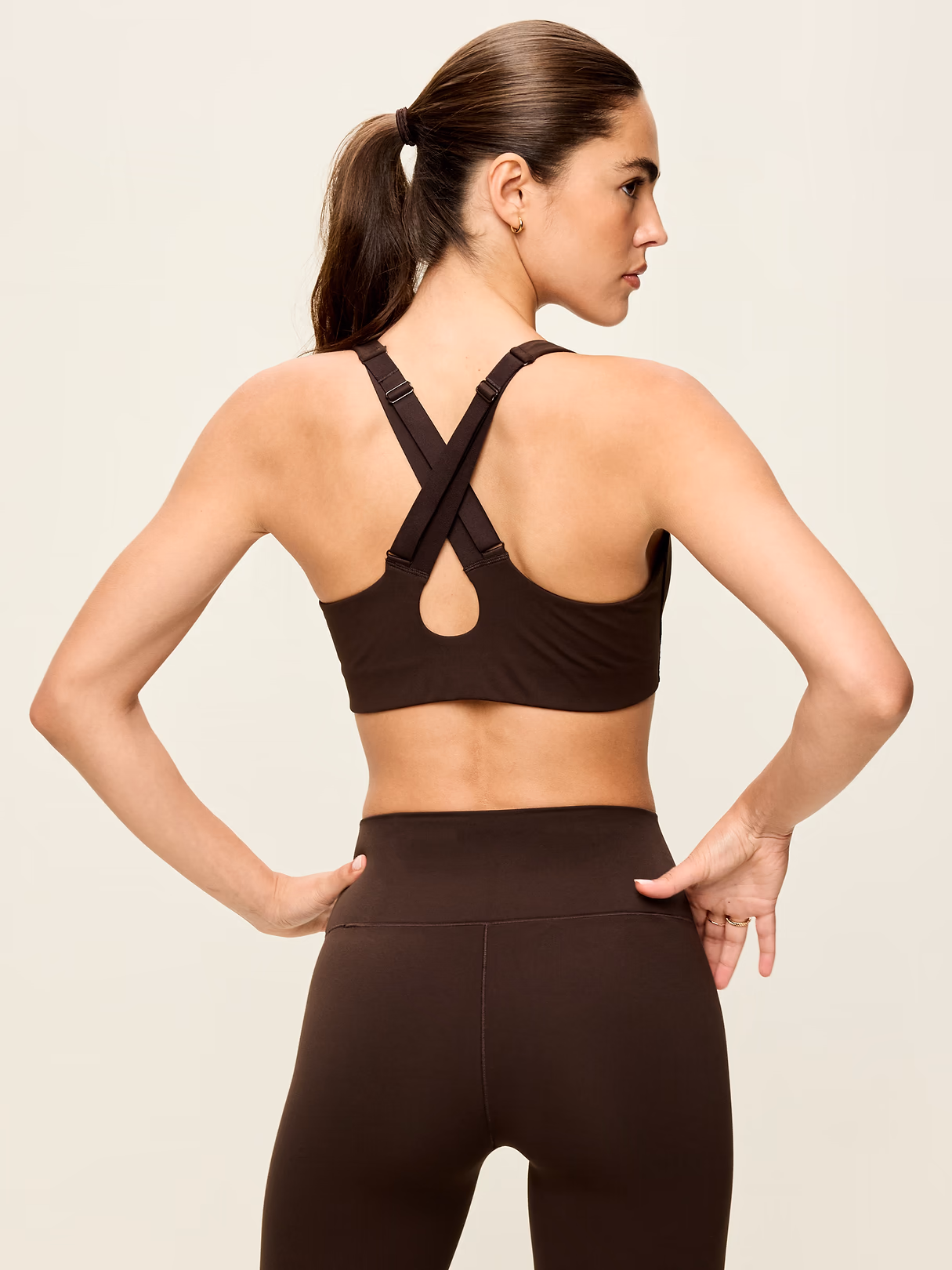 High Support PowerSoft Sports Bra - Black Coffee