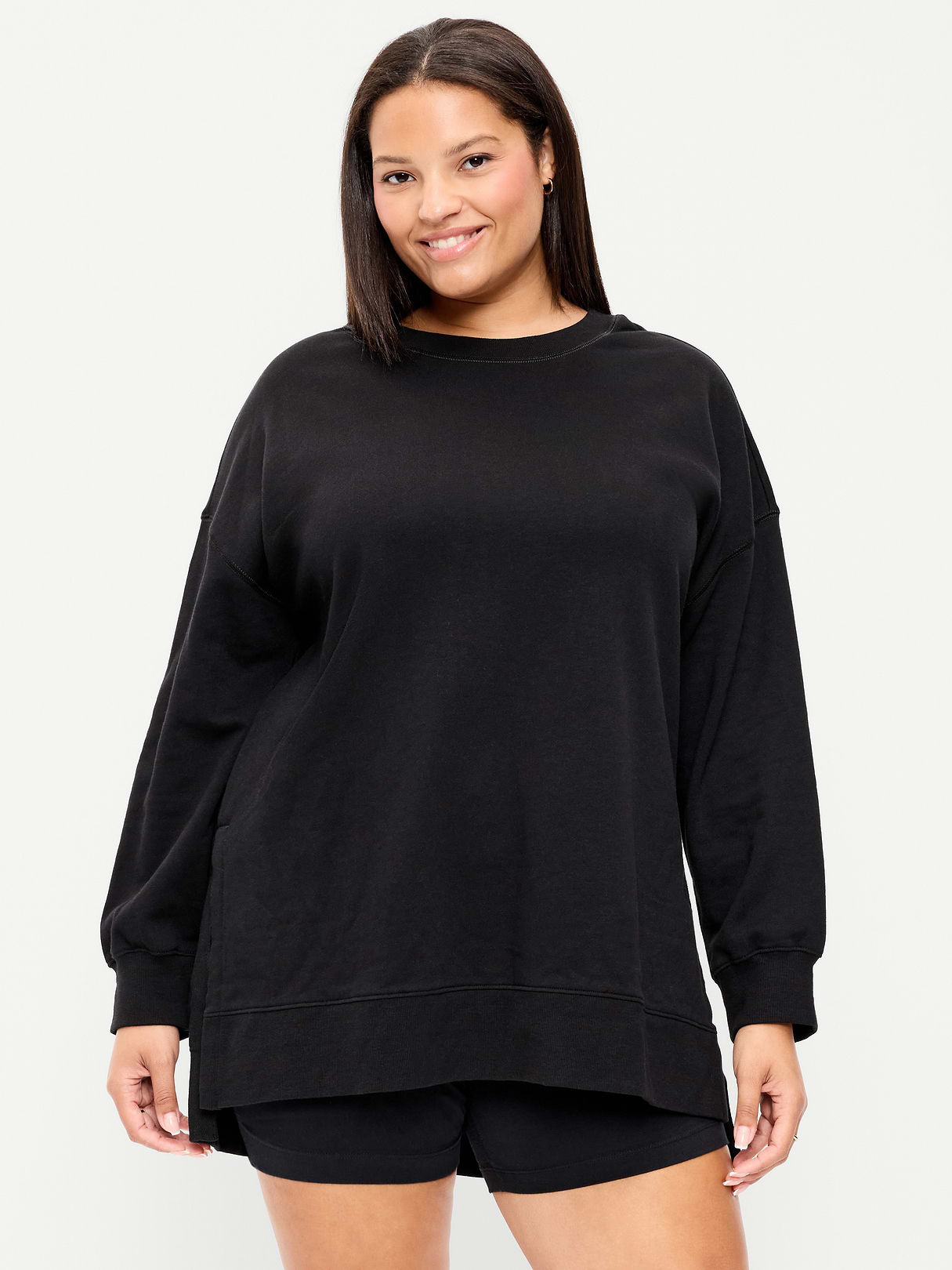 SoComfy Relaxed Tunic Sweatshirt - Black Jack