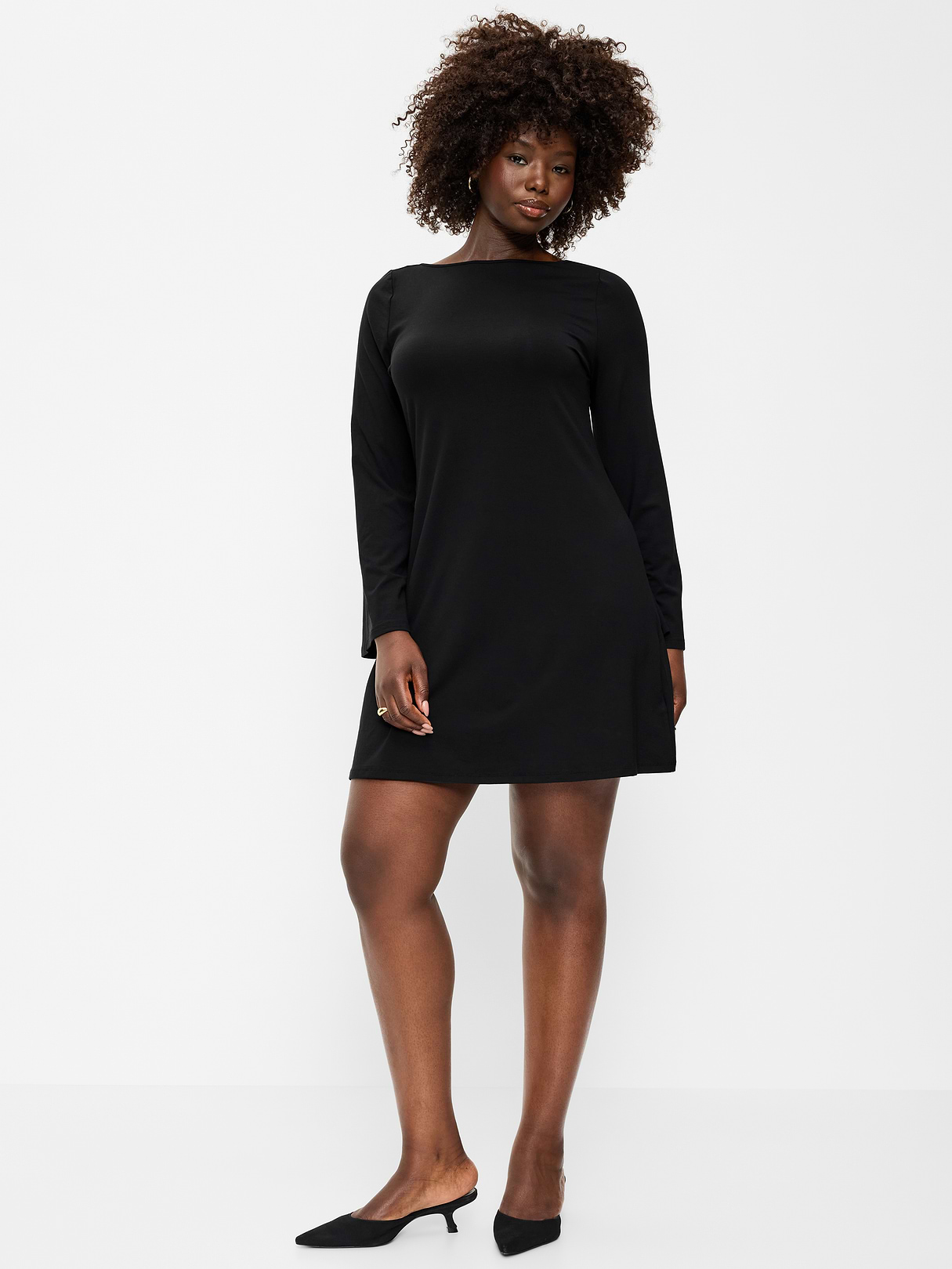 Low-Back Flare Mini Dress - Black Jack
