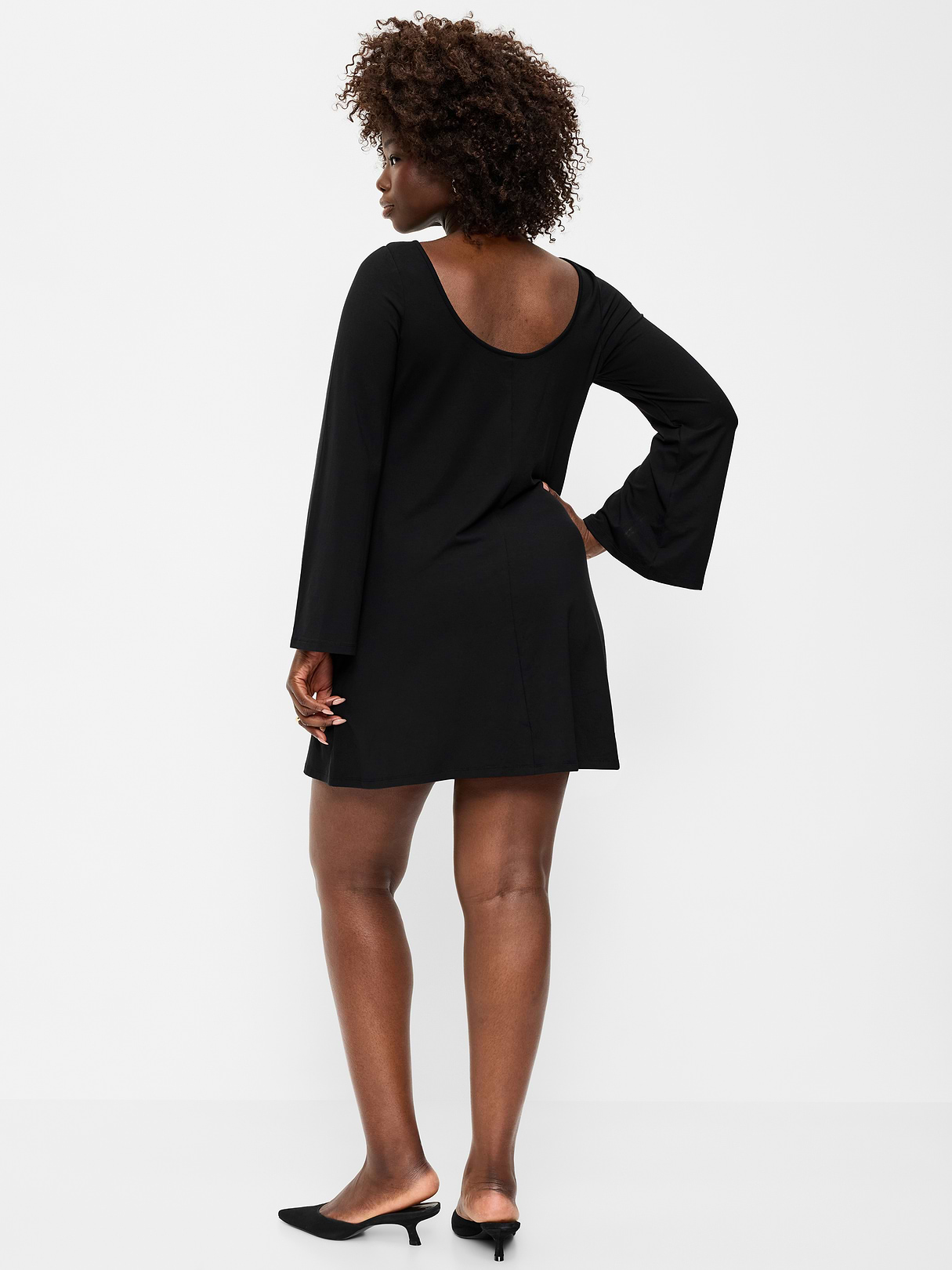 Low-Back Flare Mini Dress - Black Jack