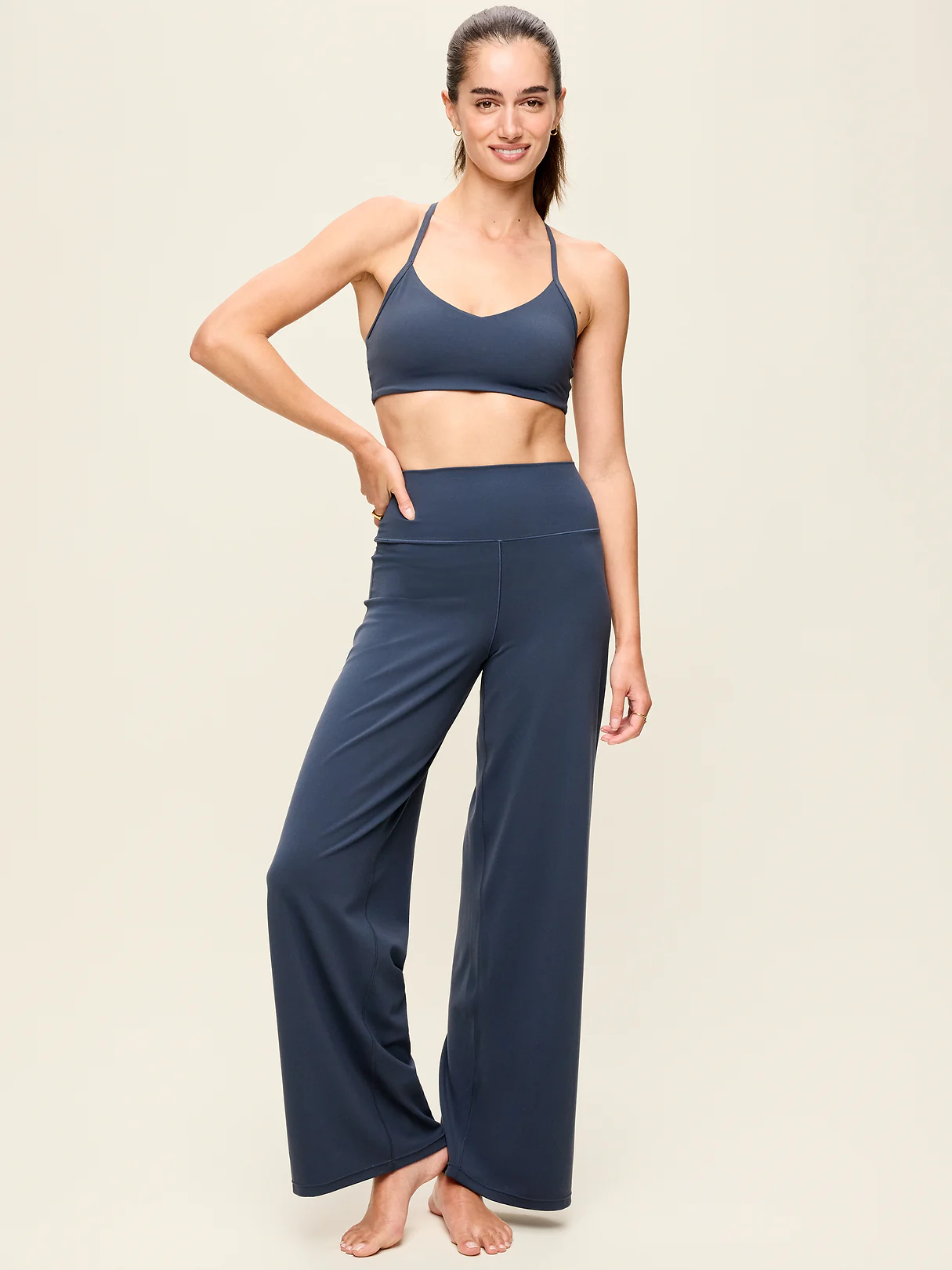 High-Waisted StudioSmooth Wide-Leg Pants - Dusk Navy