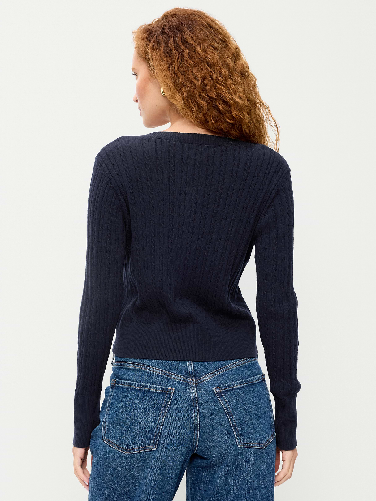 SoSoft Cropped Crew-Neck Cardigan - In the Navy