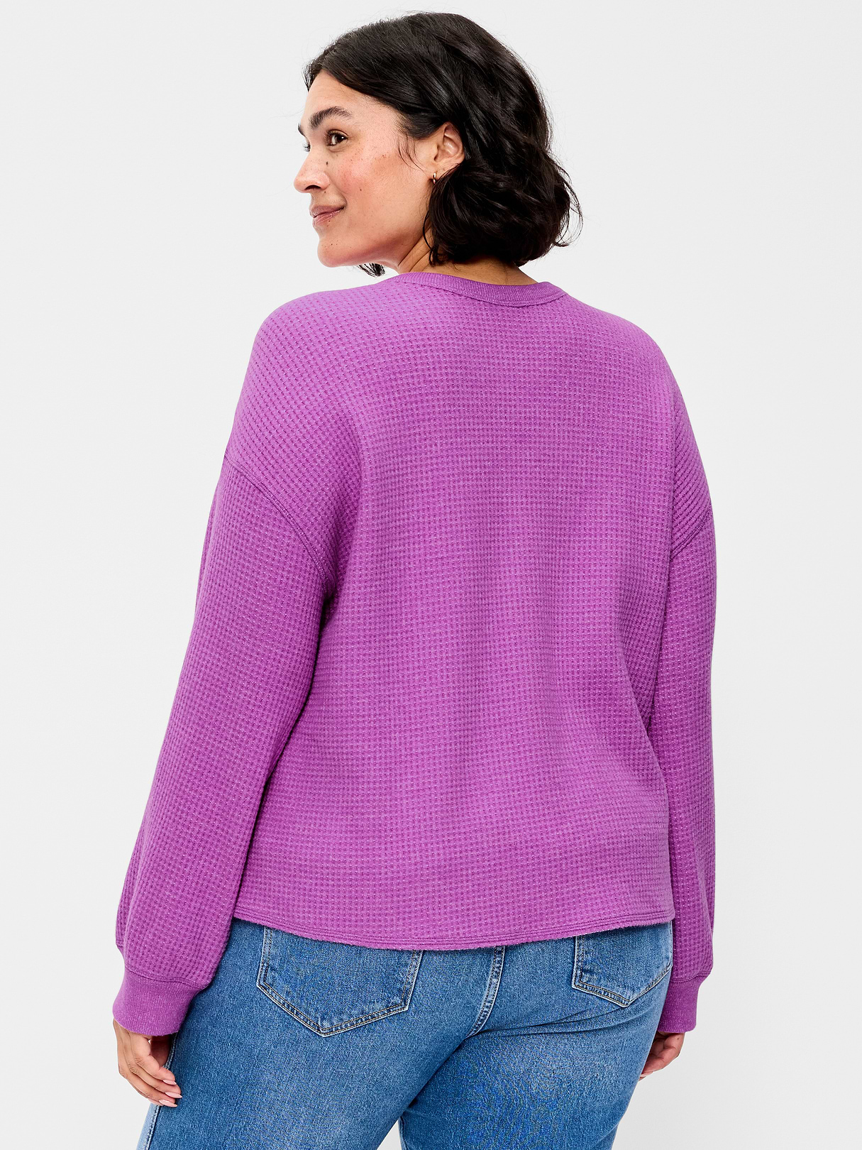 Long-Sleeve Crew-Neck Henley T-Shirt - Wild Prairie Rose