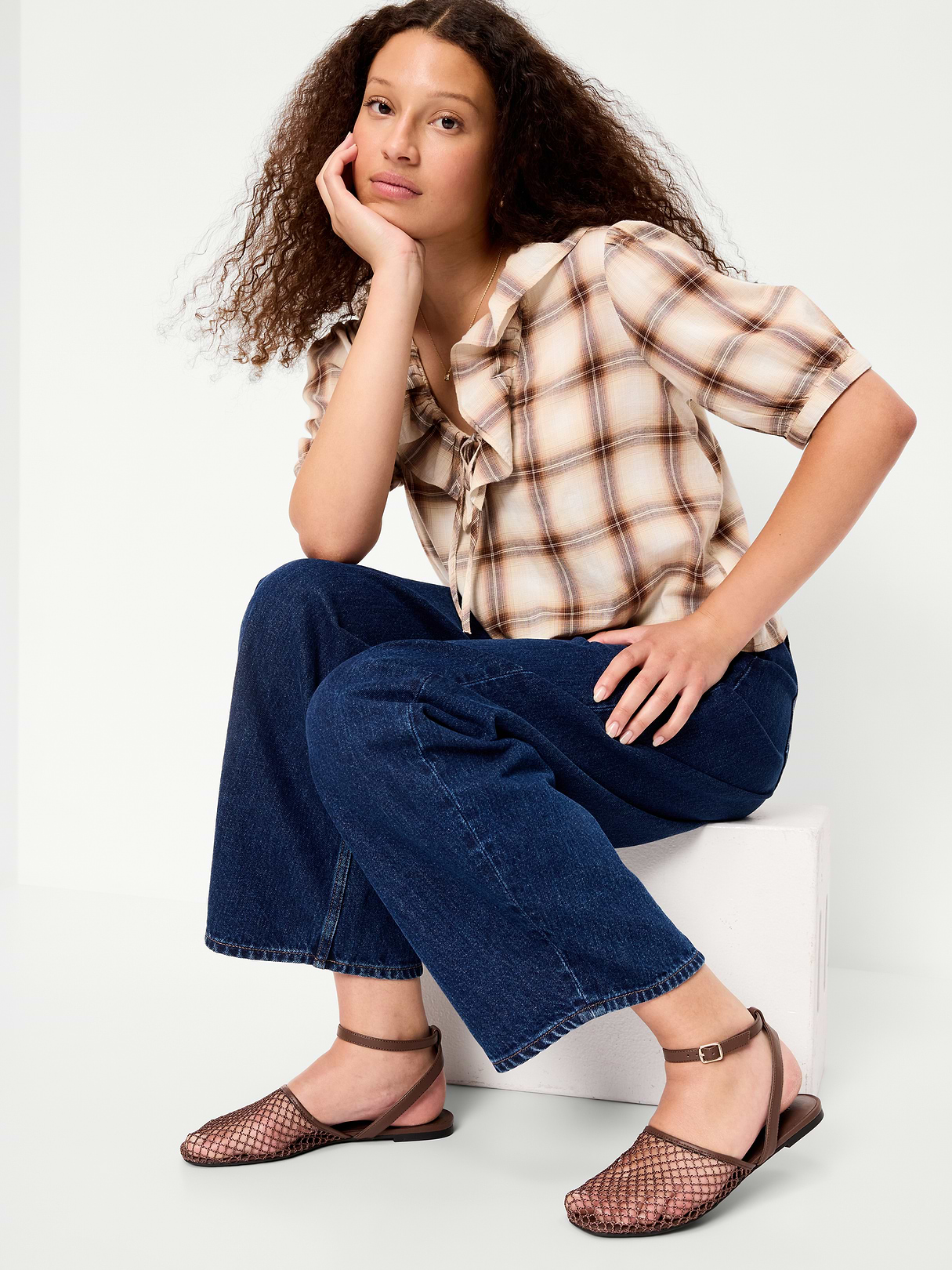 Raffia Slingback Flats for Women - Peppercorn