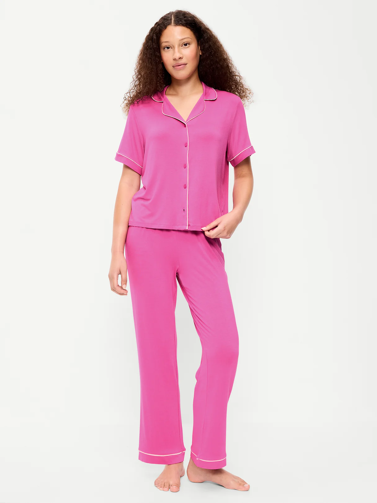 Sunday Sleep Knit Jersey Pant Set - Wild Prairie Rose