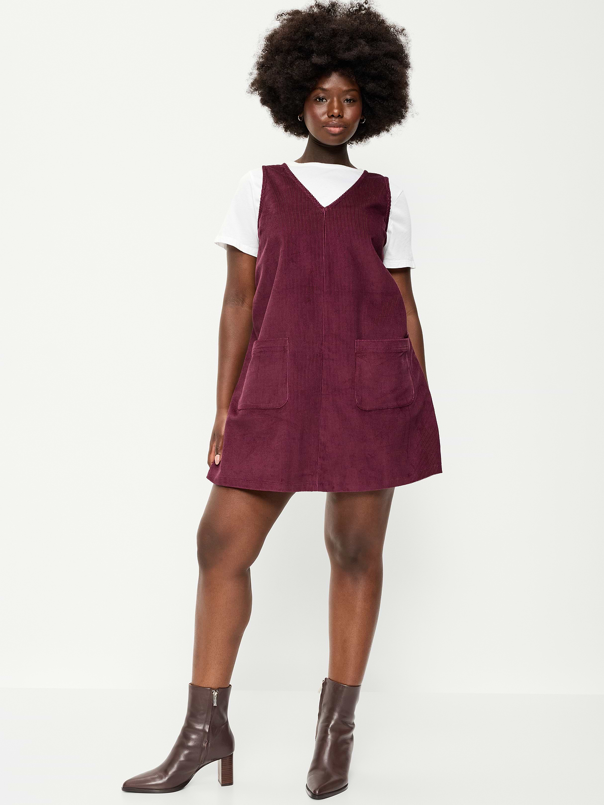 Sleeveless Pinafore Mini Dress - Red Lacquer