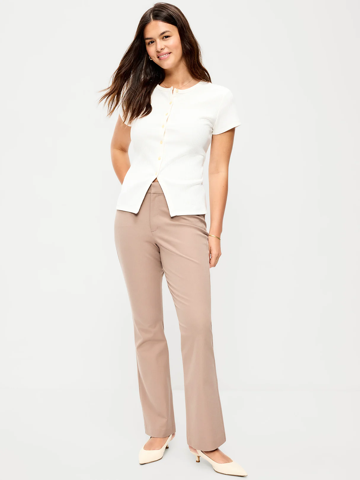 High-Waisted Pixie Flare Pants - Chocolate Malted