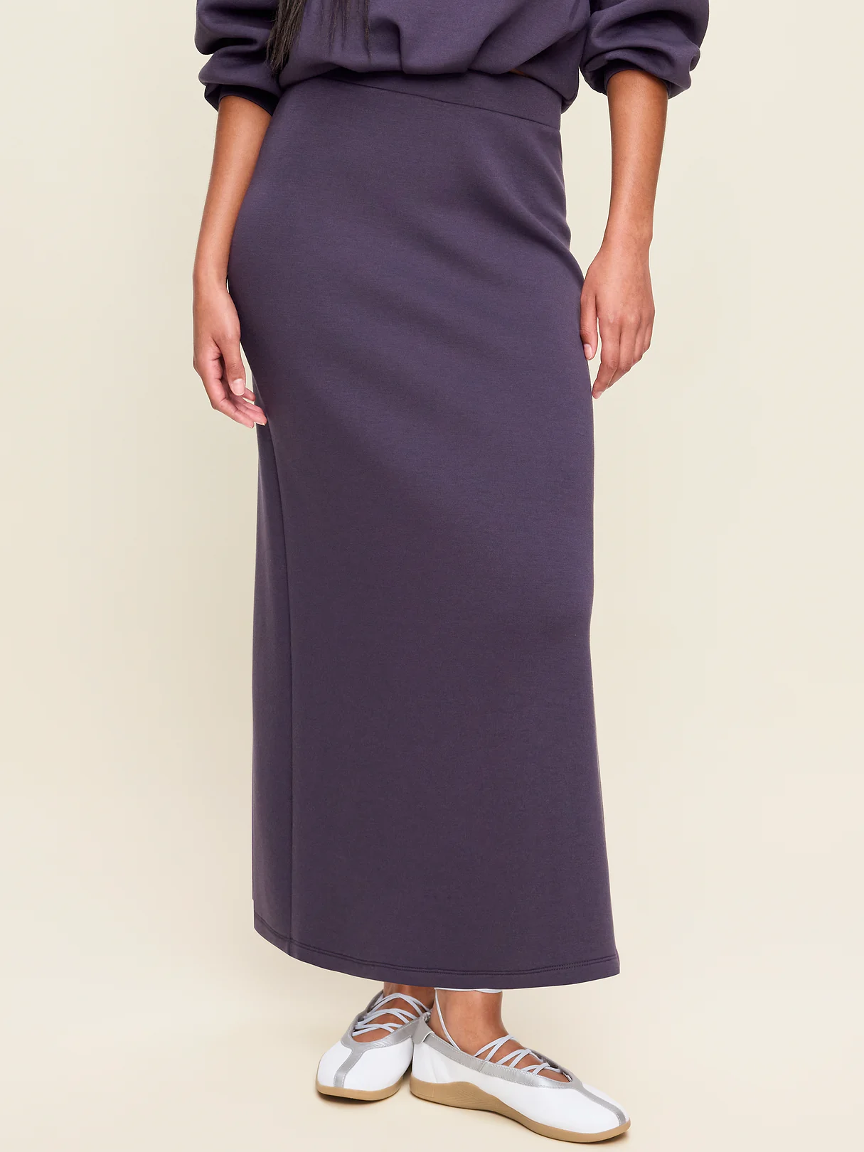 High-Waisted Bounce Fleece Maxi Skirt - Nebula