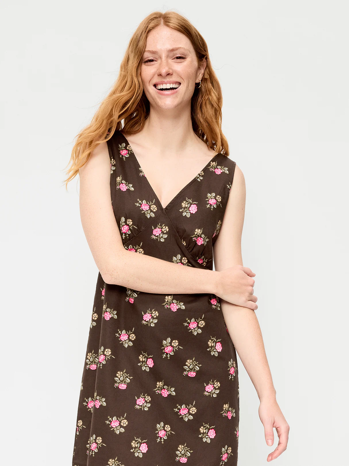 Sleeveless A-Line Mini Dress - Multi Floral