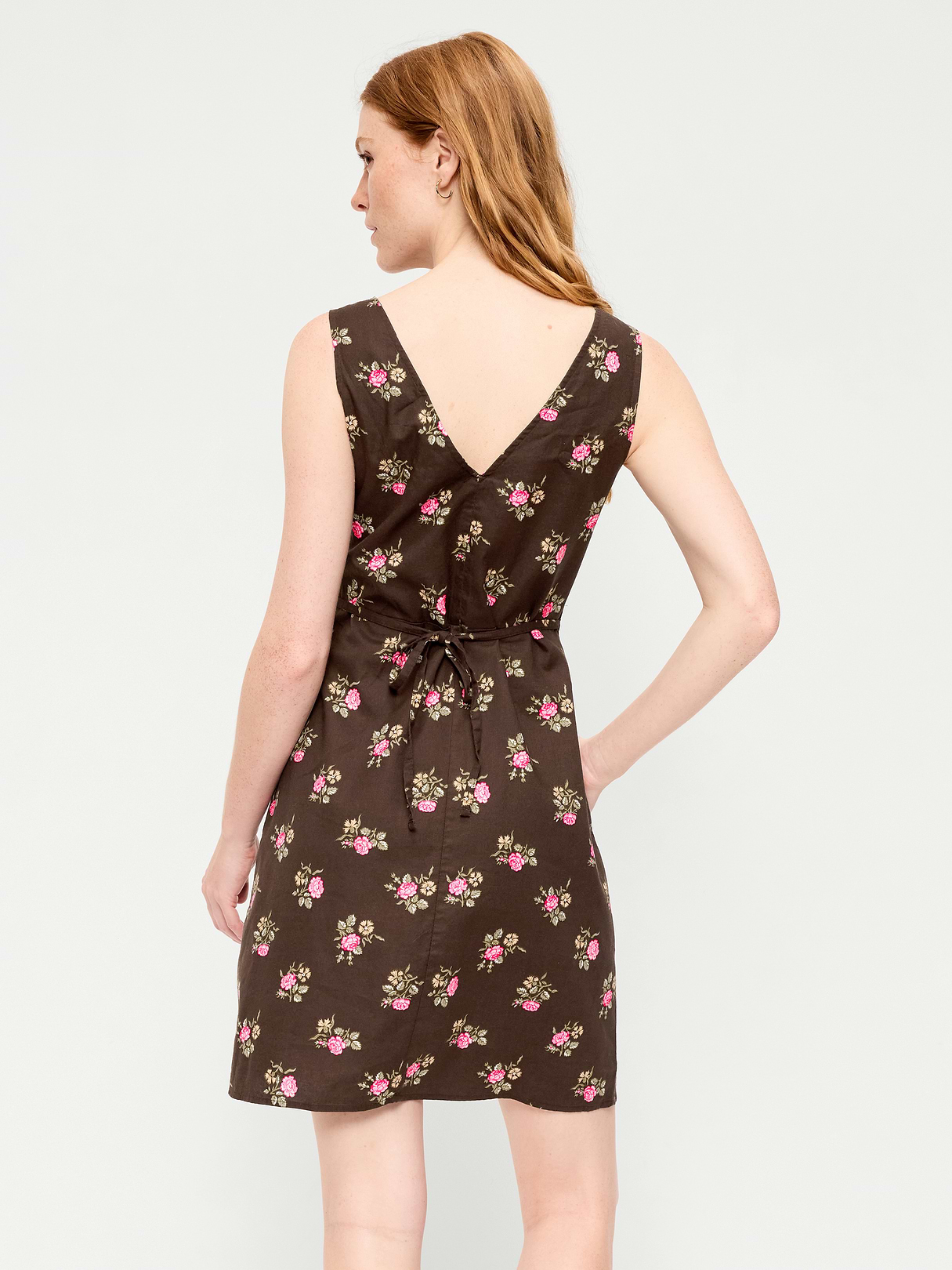 Sleeveless A-Line Mini Dress - Multi Floral