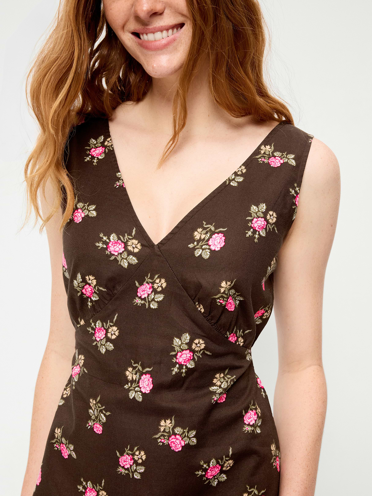 Sleeveless A-Line Mini Dress - Multi Floral