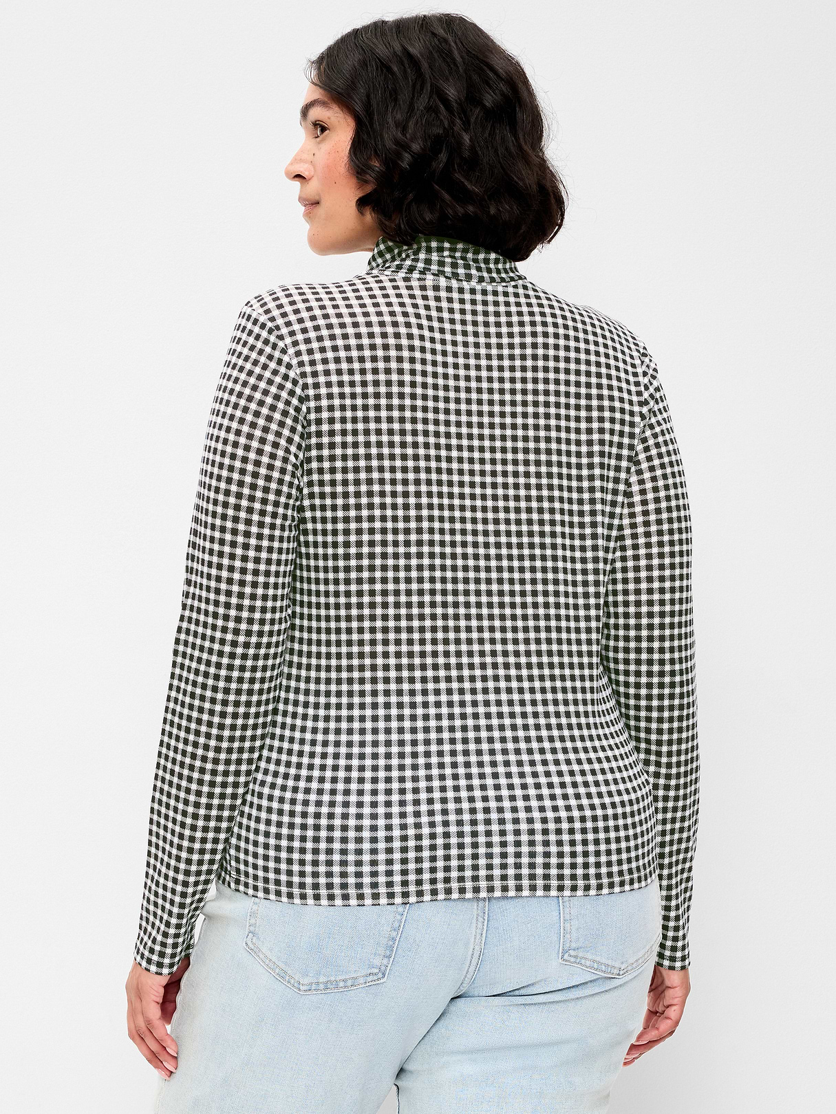 Slim-Fit Turtleneck - Black/Black Gingham